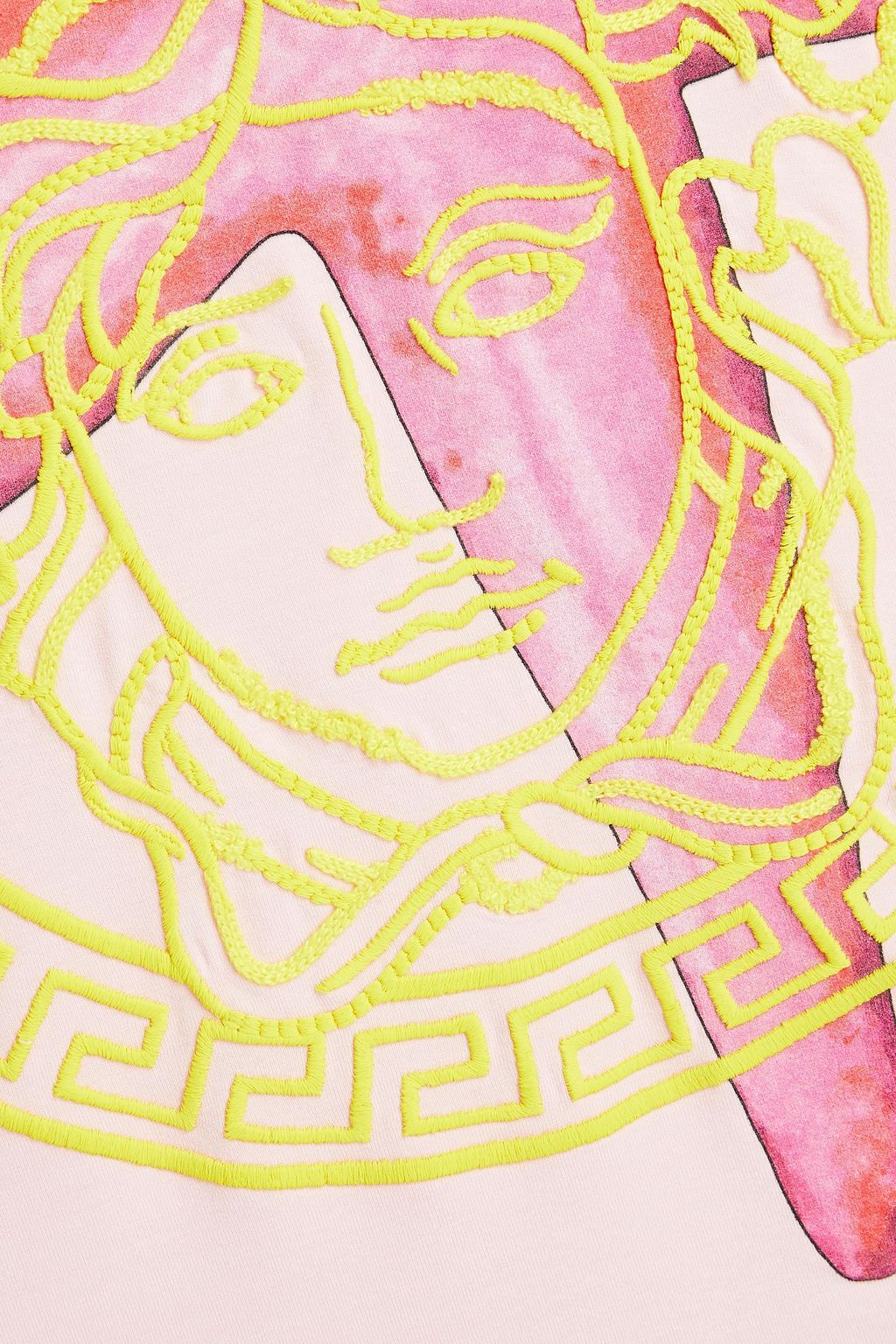 VERSACE Embroidered printed jersey T-shirt