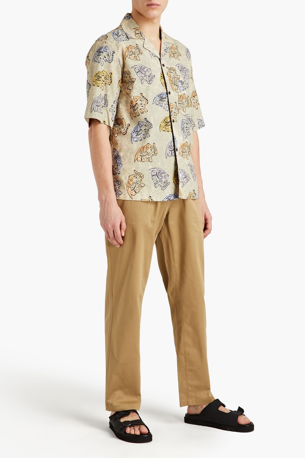 ACNE STUDIOS Printed slub cotton shirt
