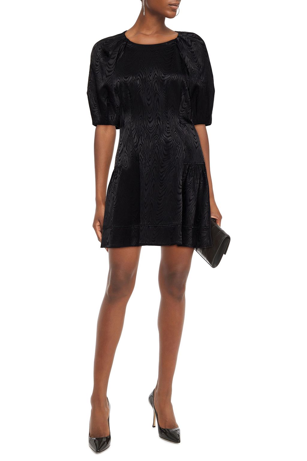 SIMKHAI Holland satin-moire mini dress