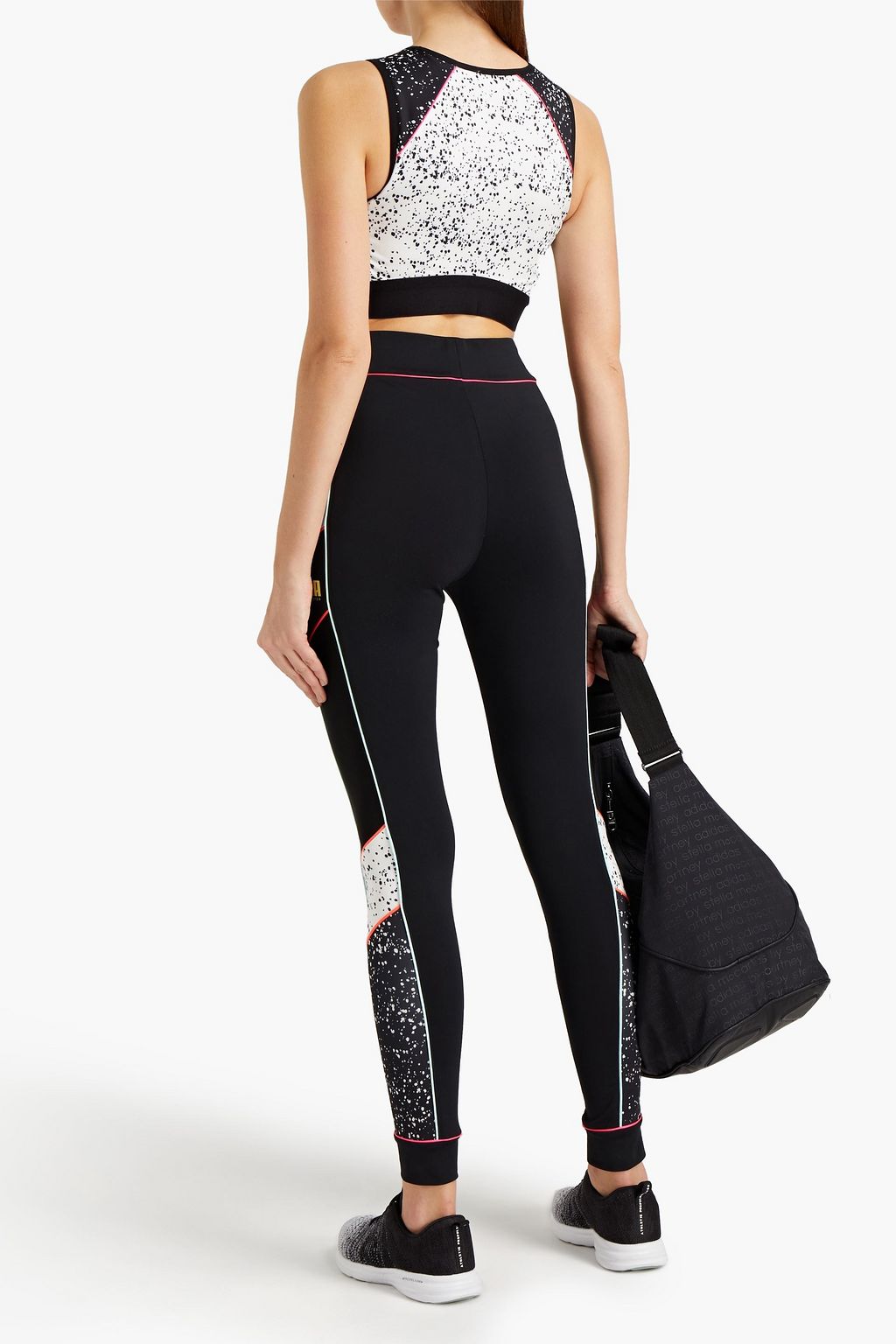 PUMA X SOPHIA WEBSTER Mesh-trimmed printed stretch leggings