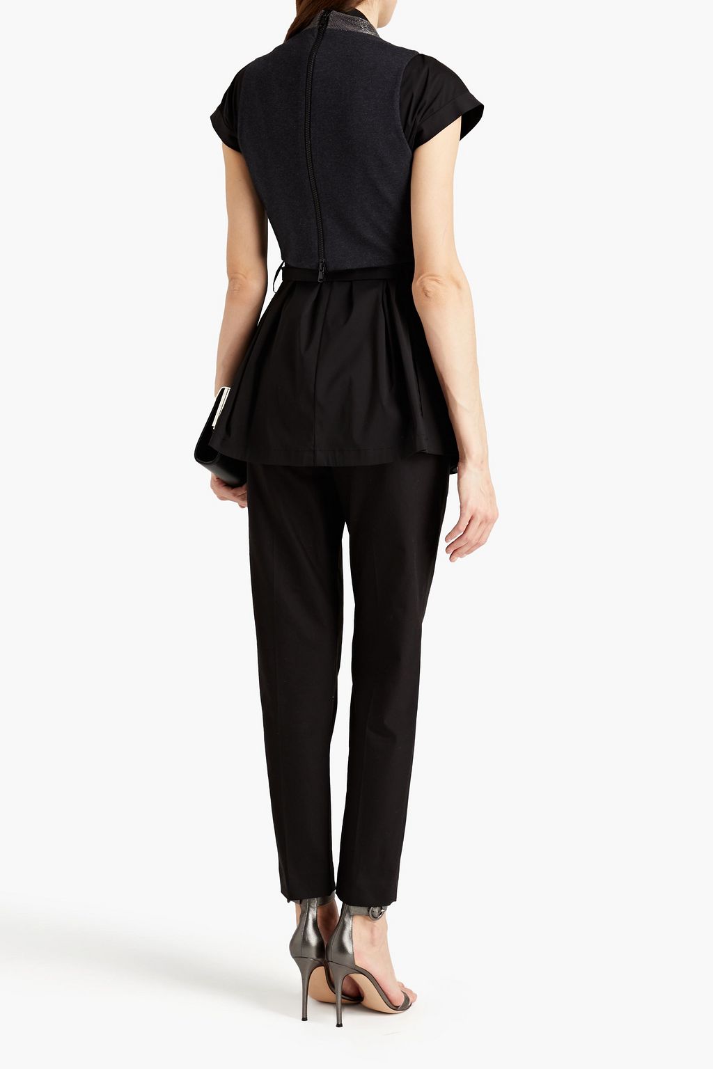 BRUNELLO CUCINELLI Bead-embellished cotton-blend poplin top