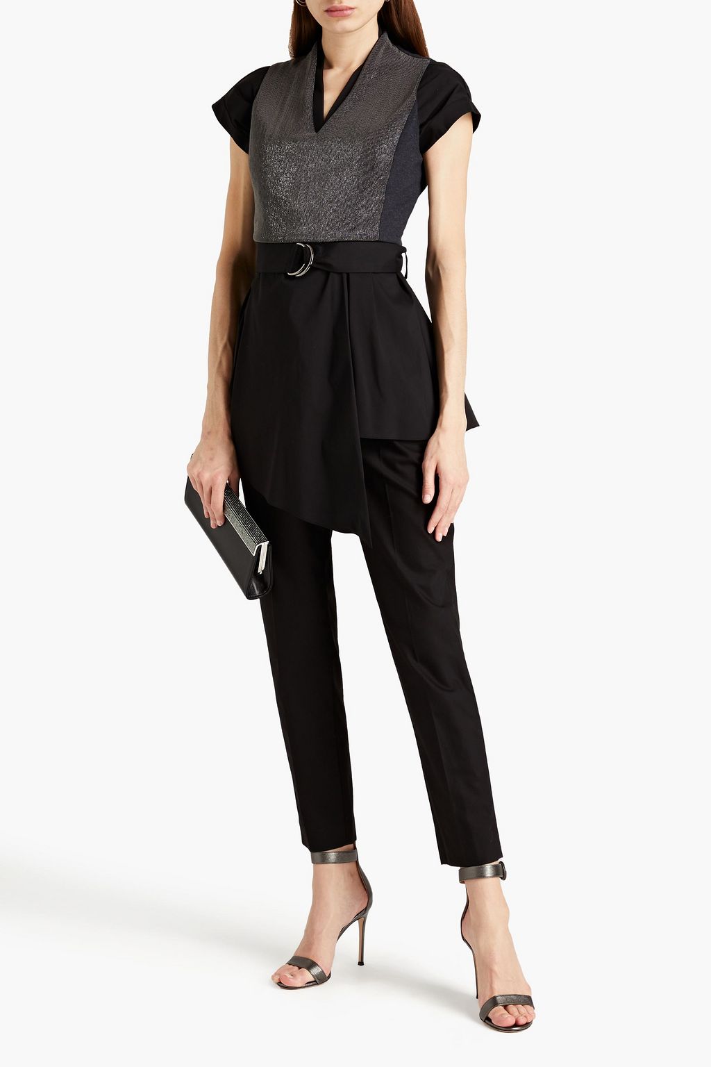 BRUNELLO CUCINELLI Bead-embellished cotton-blend poplin top