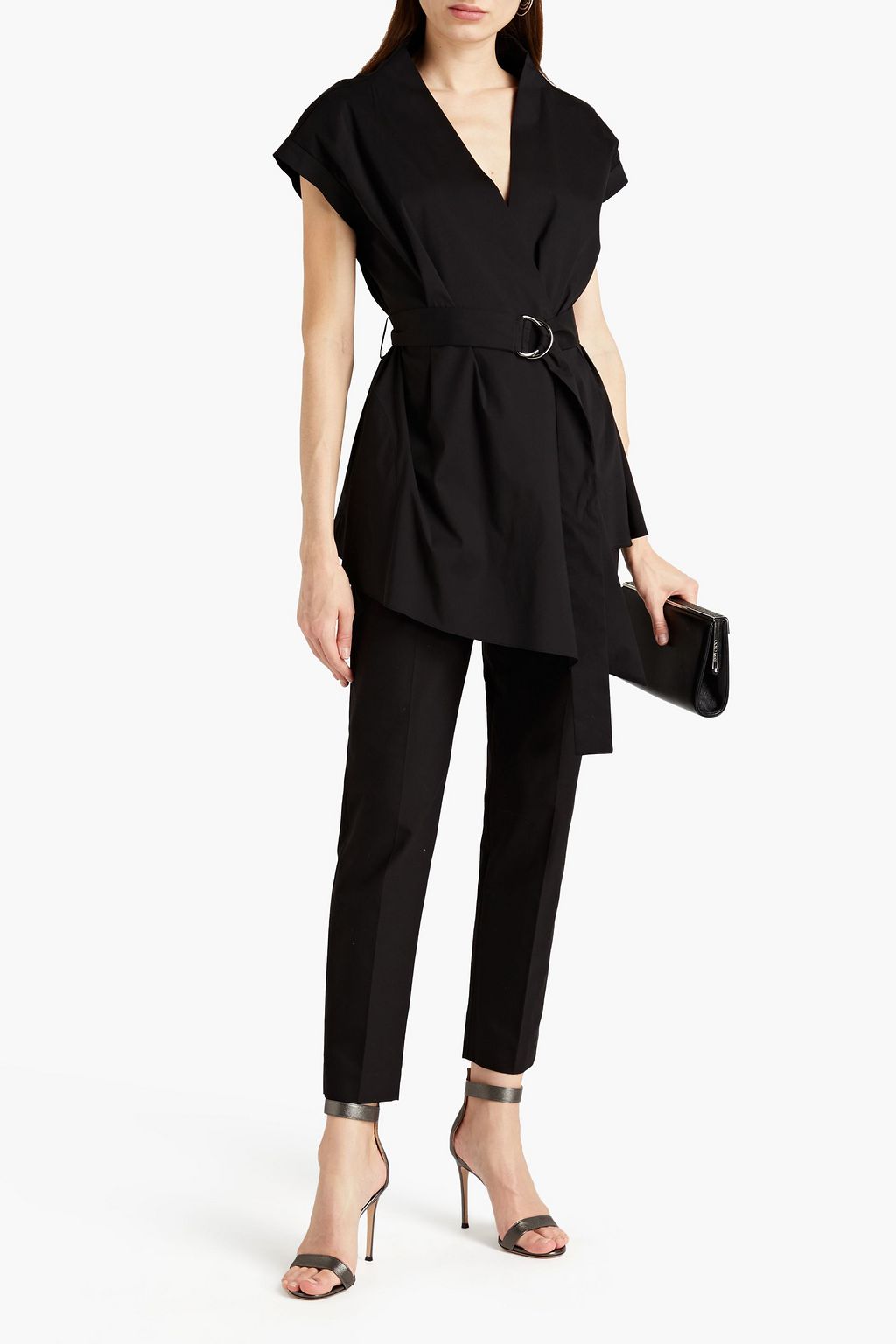 BRUNELLO CUCINELLI Bead-embellished cotton-blend poplin top