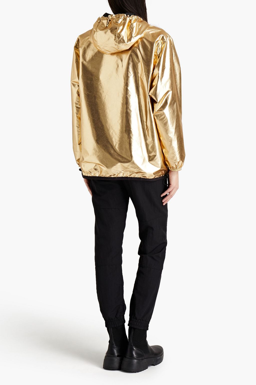 FENDI X K-WAY Reversible appliquéd metallic shell hooded track jacket