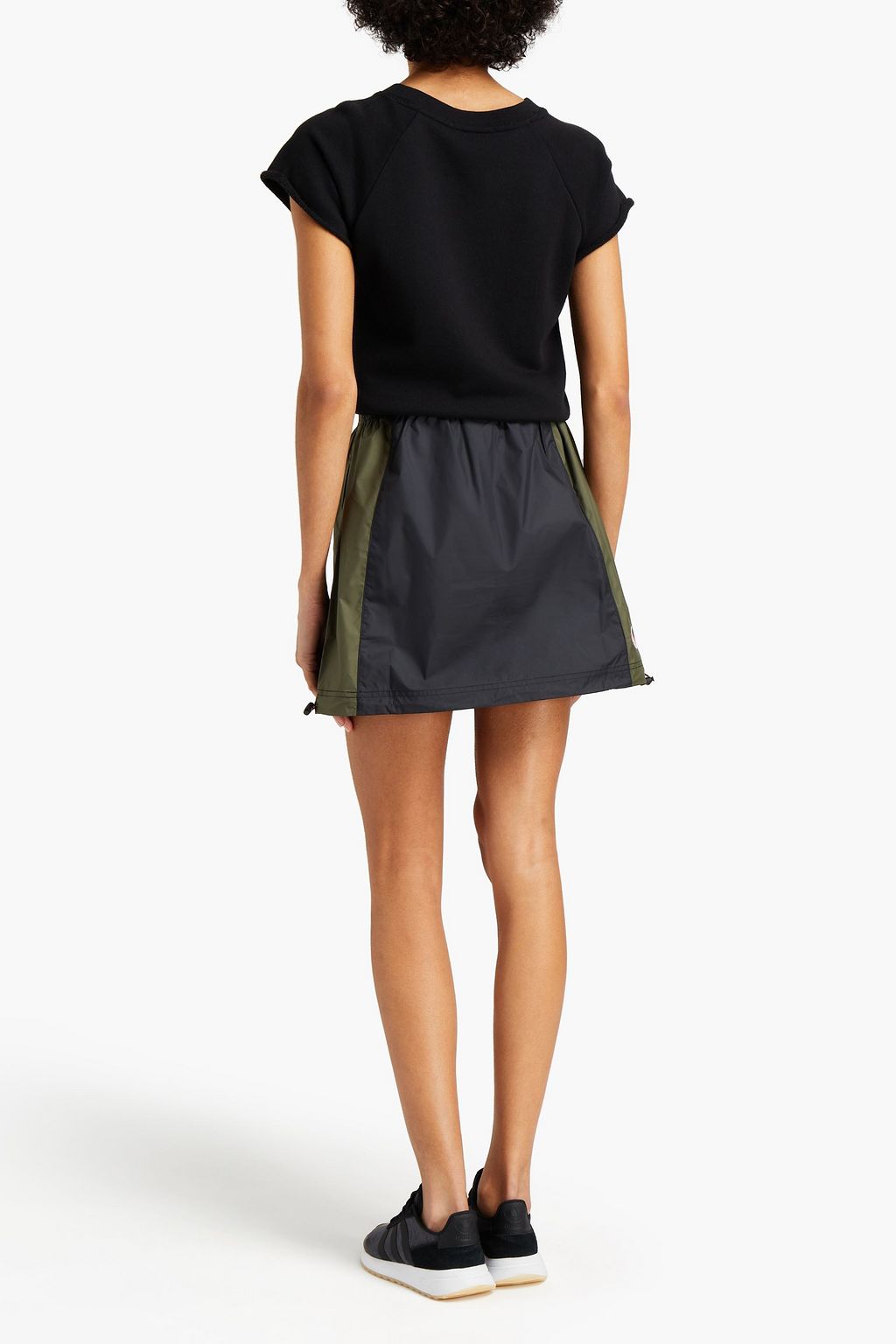 NIKE Appliquéd two-tone shell mini skirt