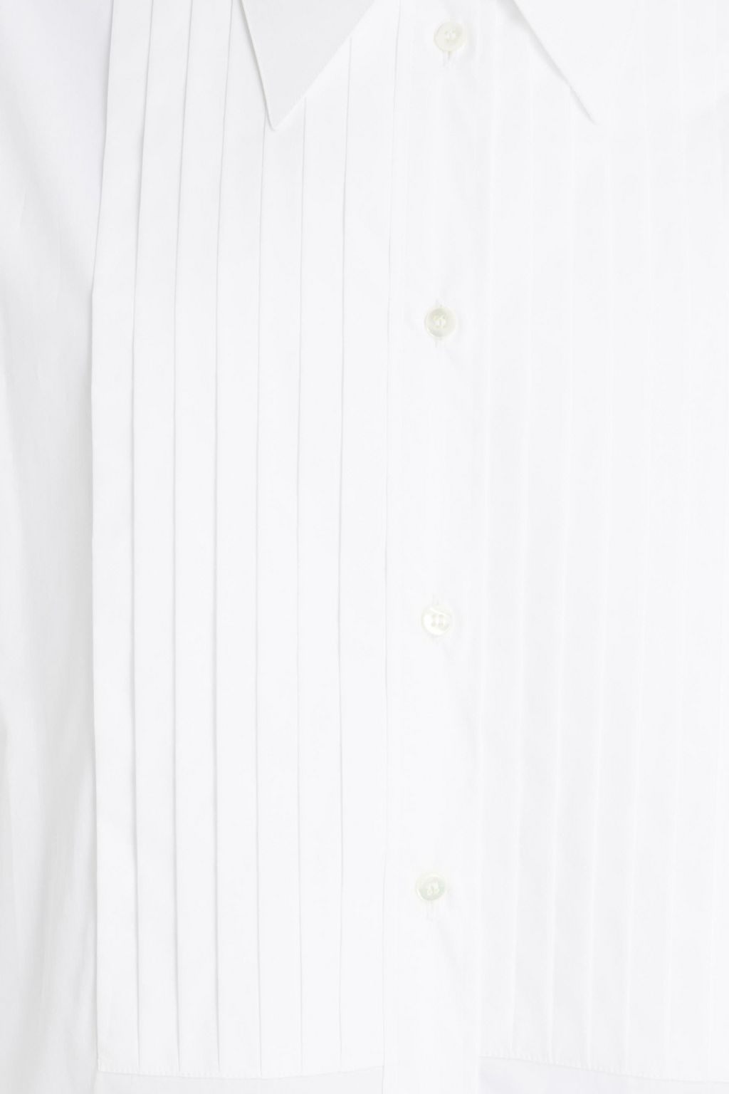 DOLCE&GABBANA Pleated cotton-piqué and poplin shirt