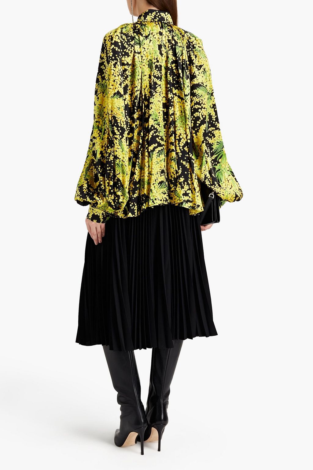 BALENCIAGA Pleated crepe midi skirt