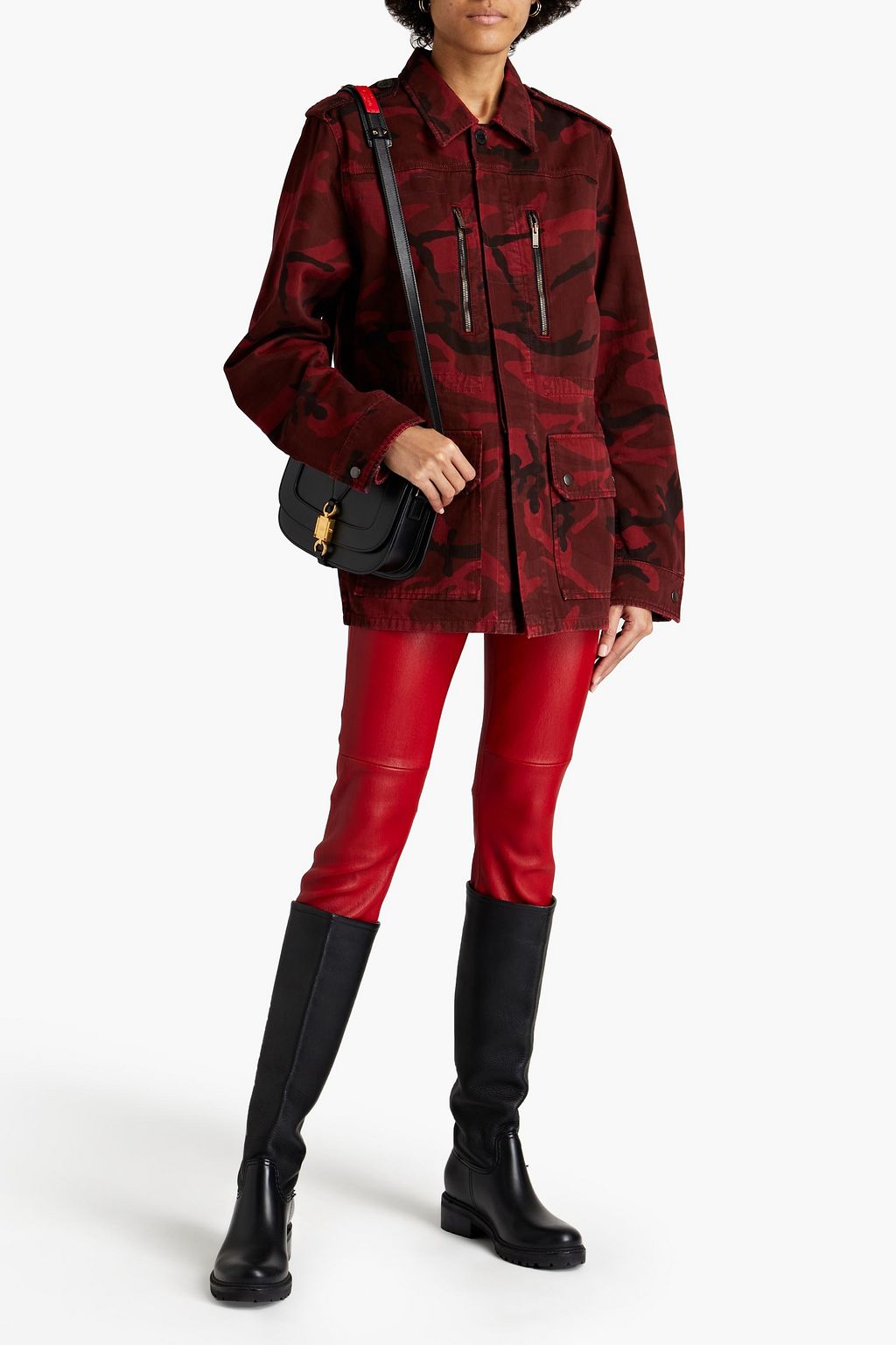 SAINT LAURENT Field Jacket aus Denim mit Camouflage-Print