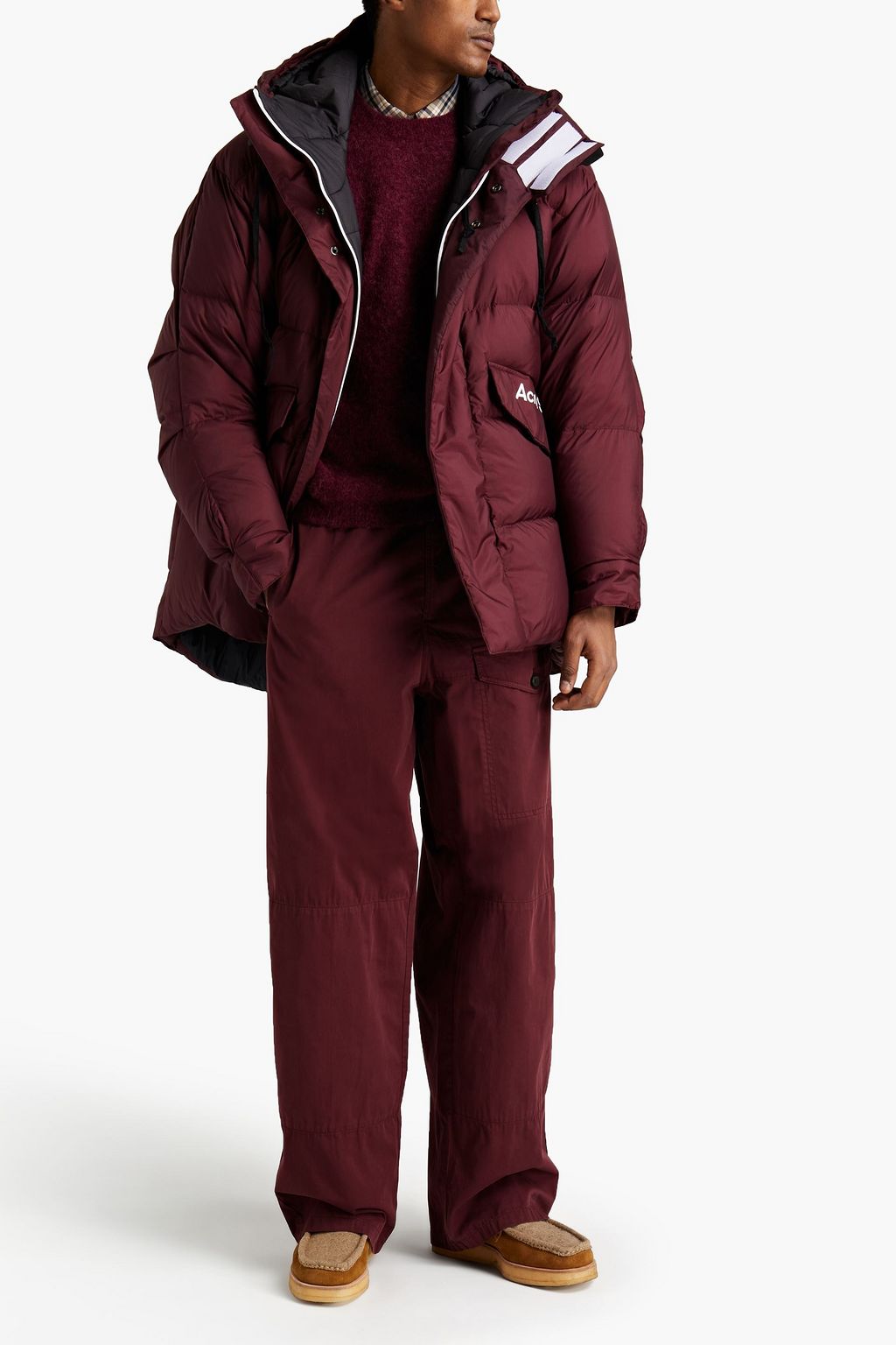 ACNE STUDIOS Printed quilted shell hooded down jacket
