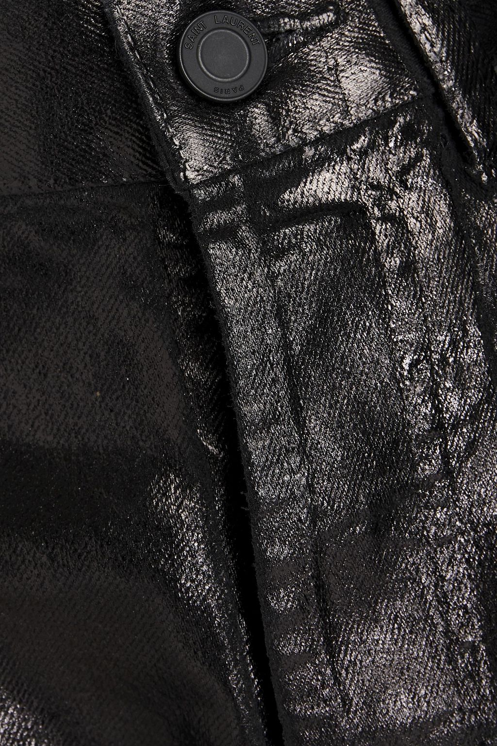 SAINT LAURENT Coated denim shorts THE