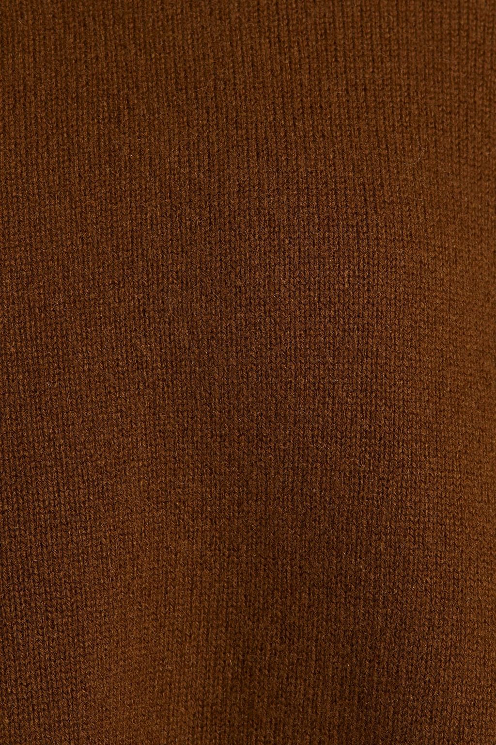 CHLOÉ Printed silk twill-paneled cashmere sweater