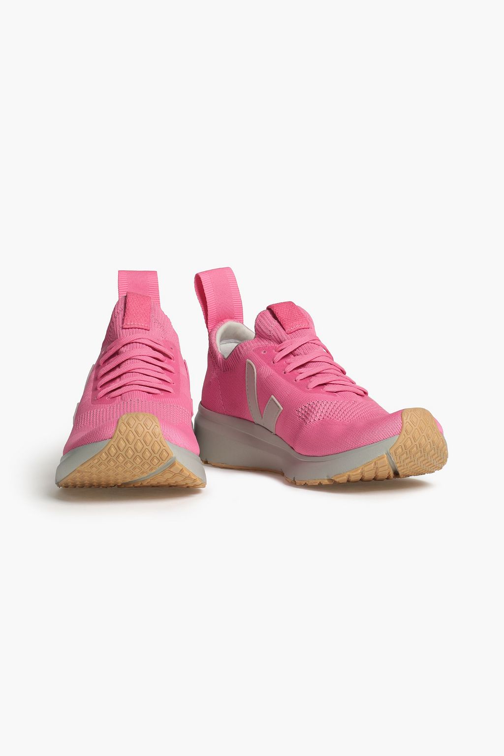 VEJA X RICK OWENS Grosgrain-trimmed stretch-knit sneakers