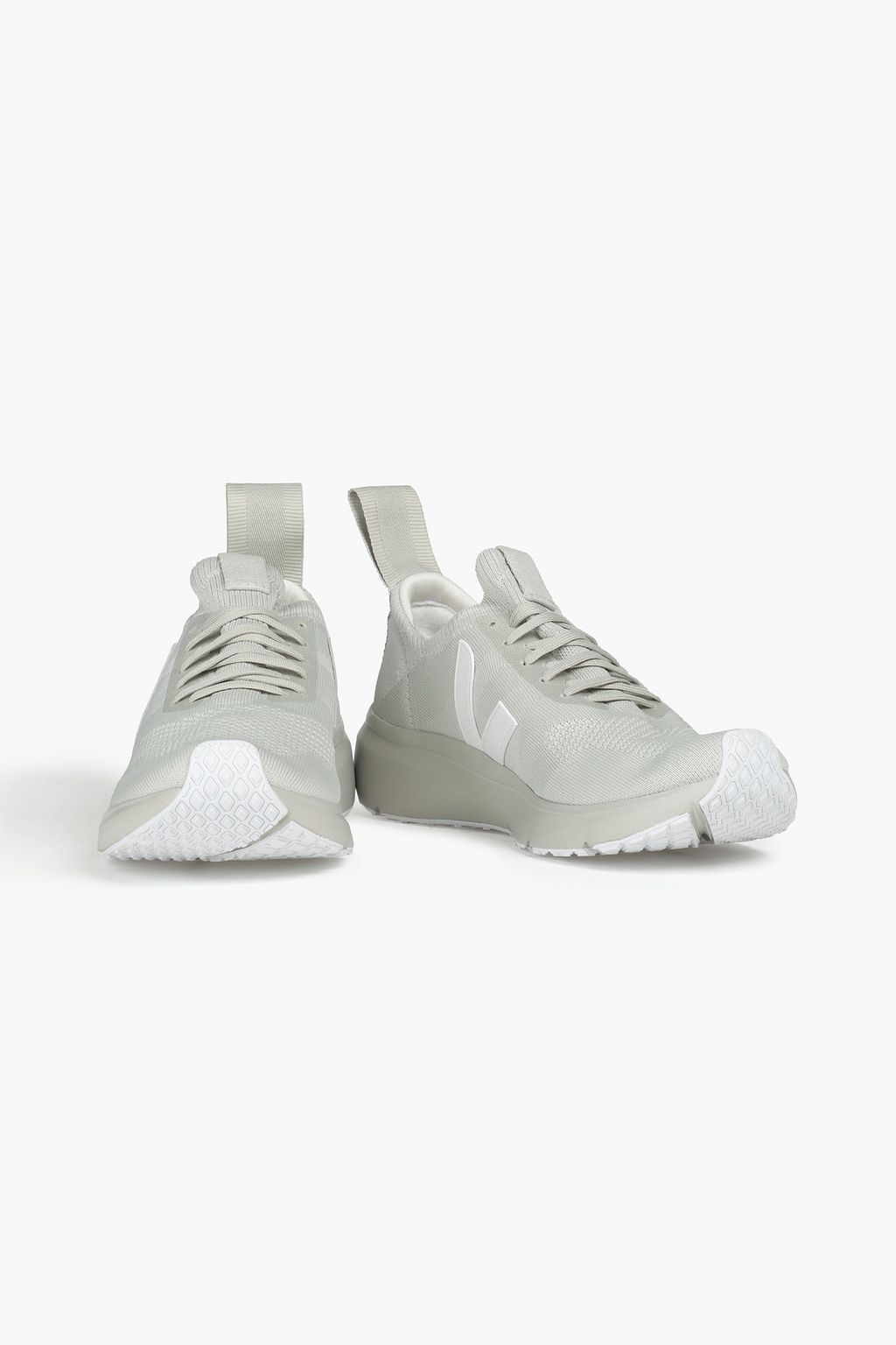 VEJA X RICK OWENS Grosgrain-trimmed stretch-knit sneakers