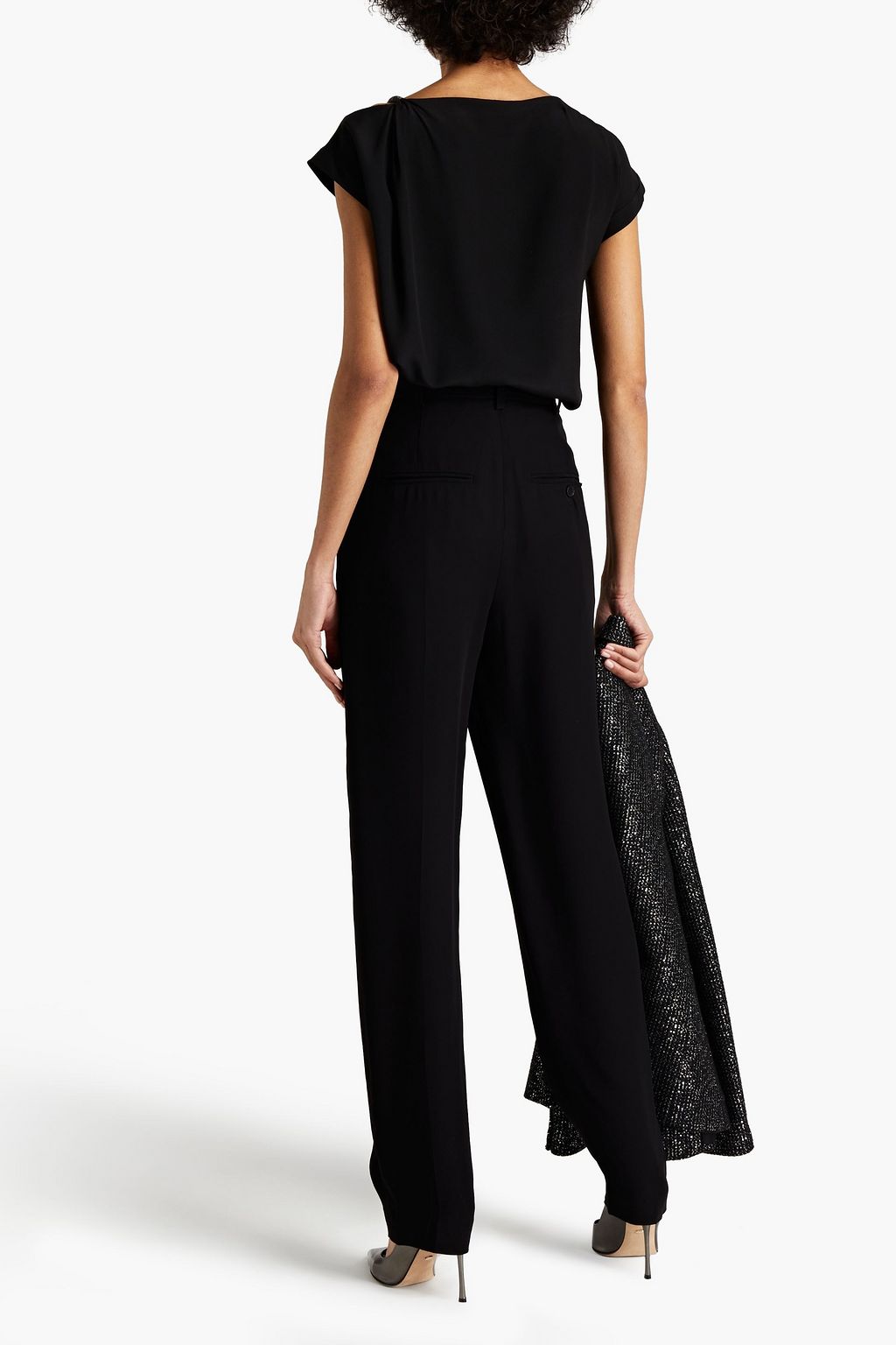 ISABEL MARANT Pleated crepe tapered pants