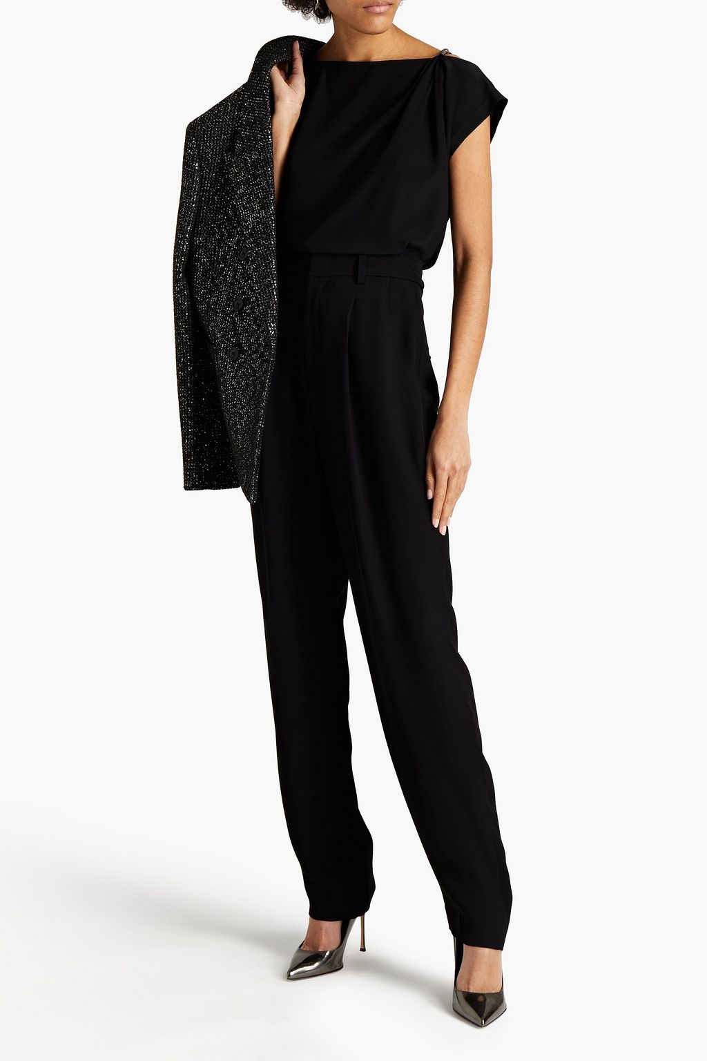 ISABEL MARANT Pleated crepe tapered pants