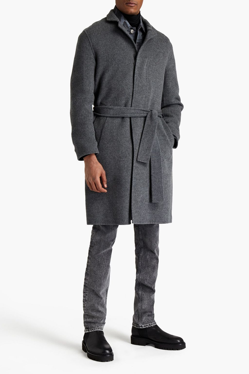 ACNE STUDIOS Brushed mélange wool and cashmere-blend felt coat