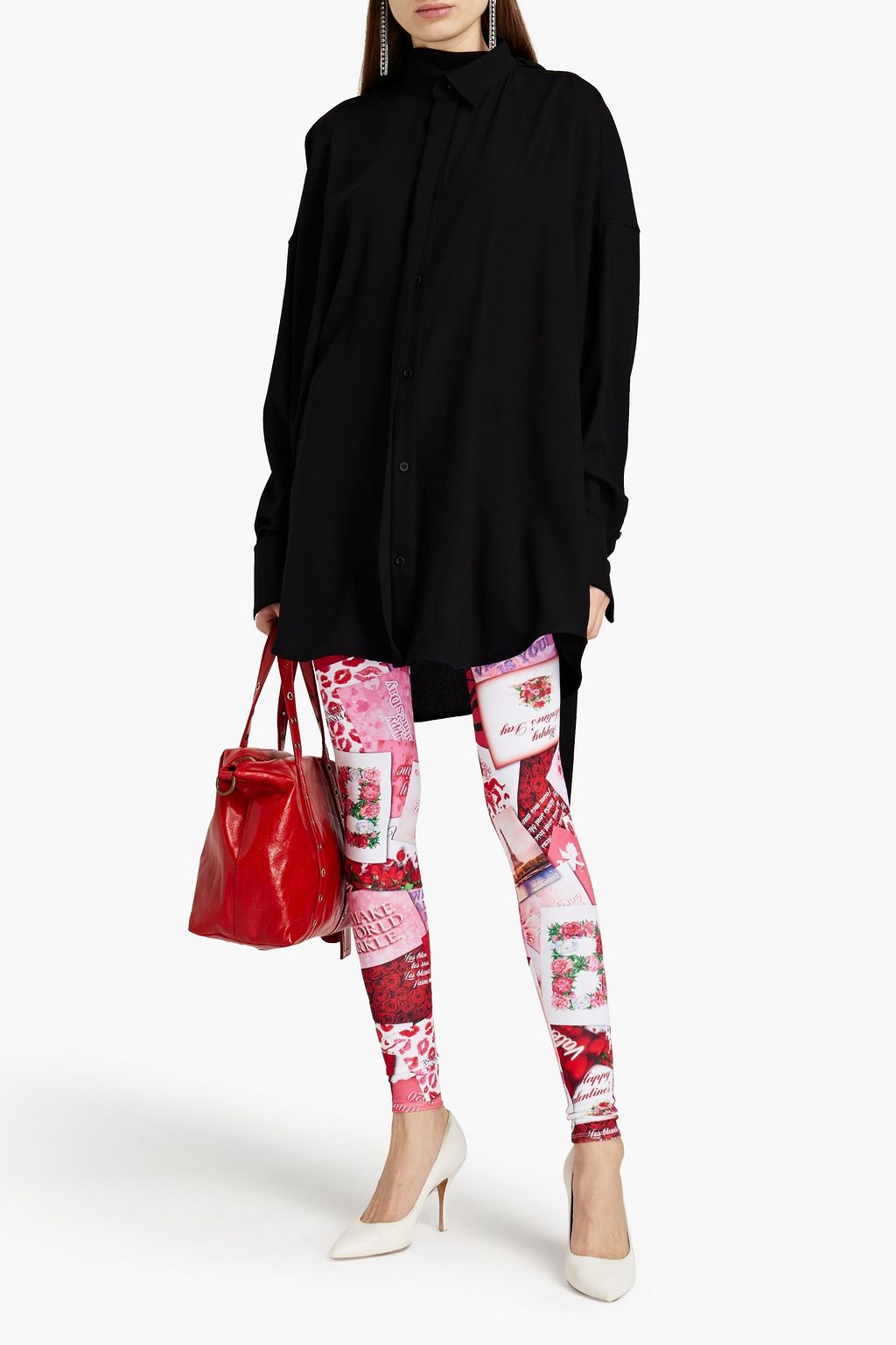BALENCIAGA Printed stretch-cotton jersey leggings