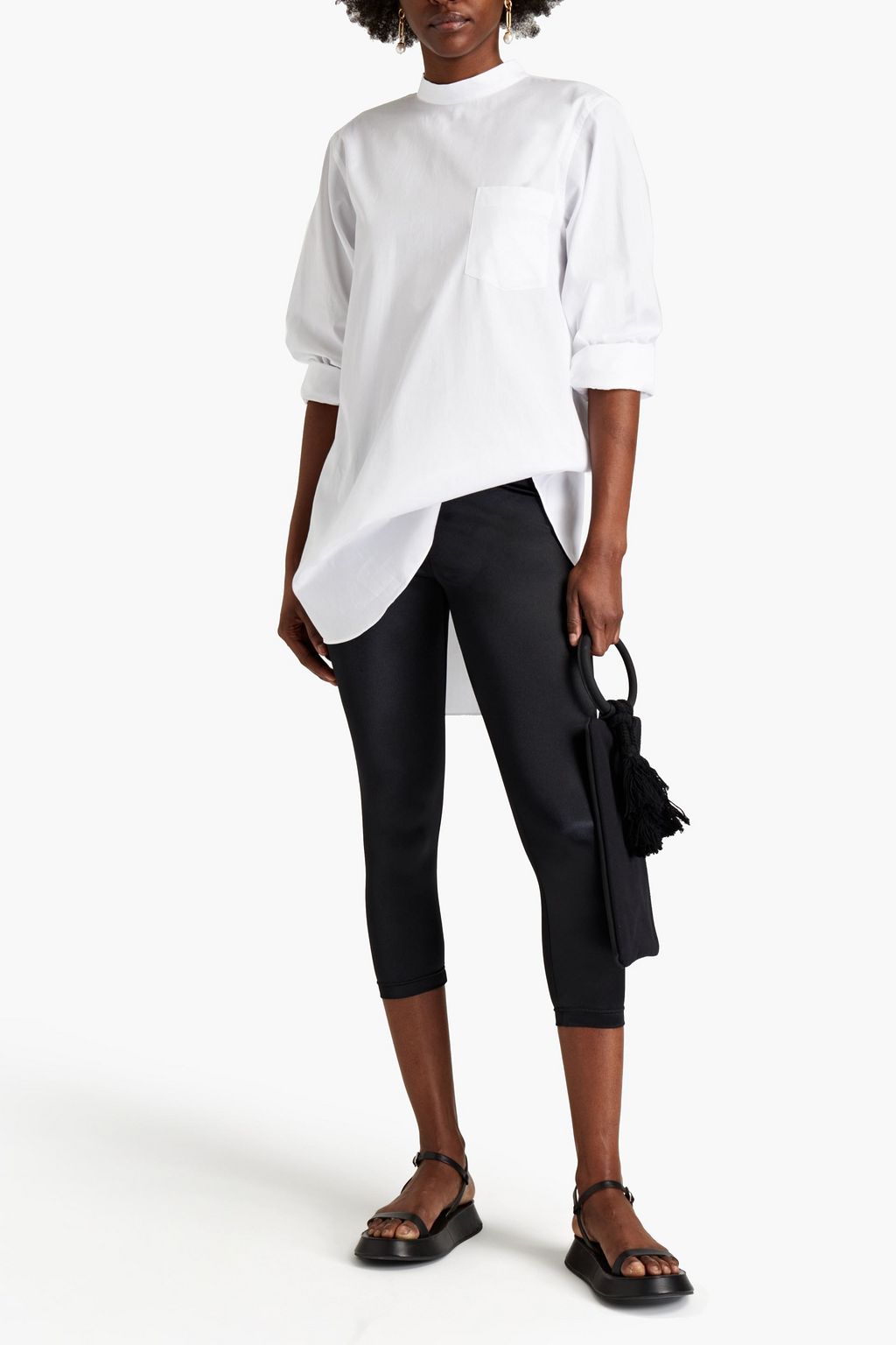 JUNYA WATANABE Cropped satin-jersey leggings