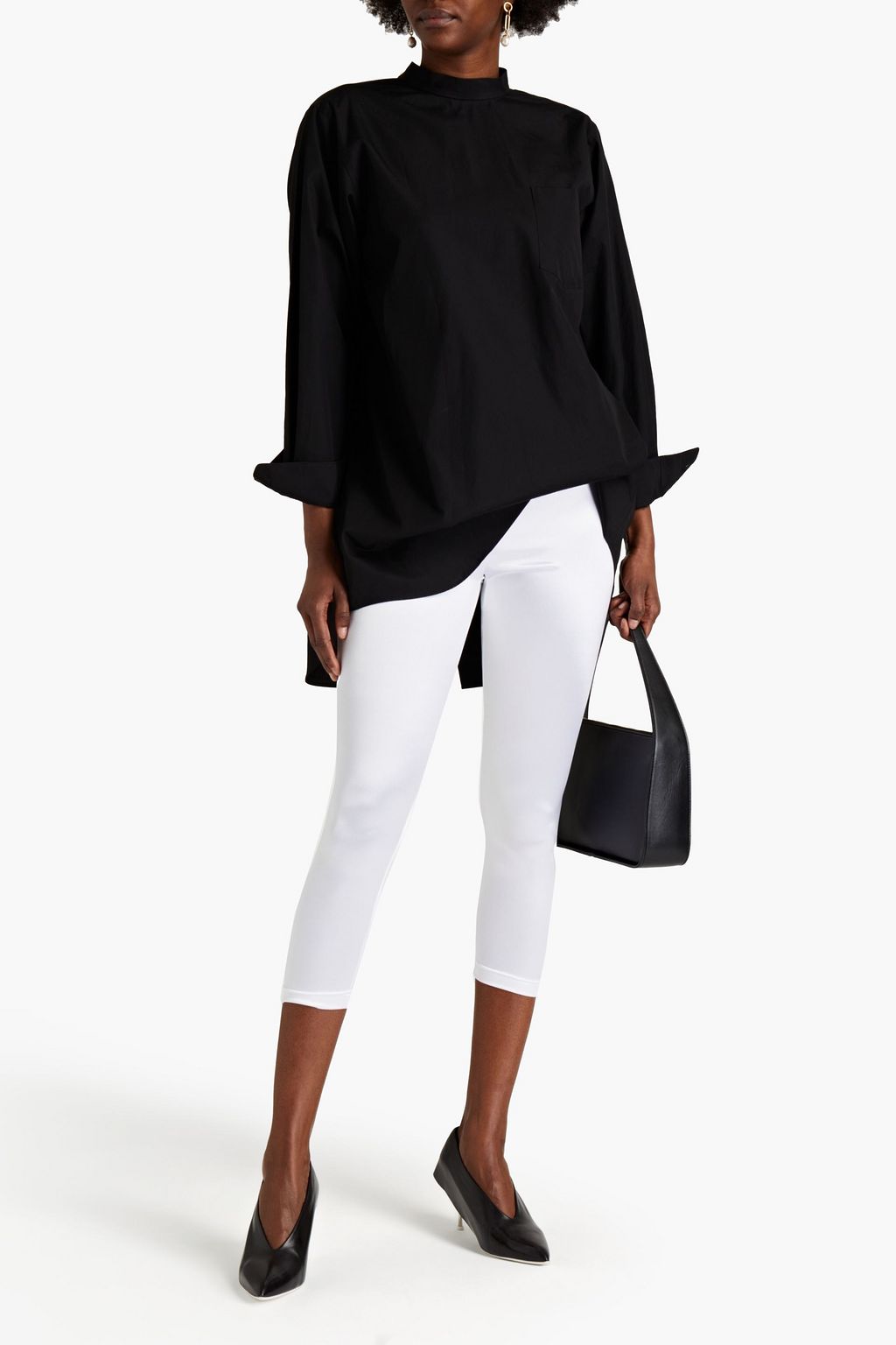 JUNYA WATANABE Cropped satin-jersey leggings