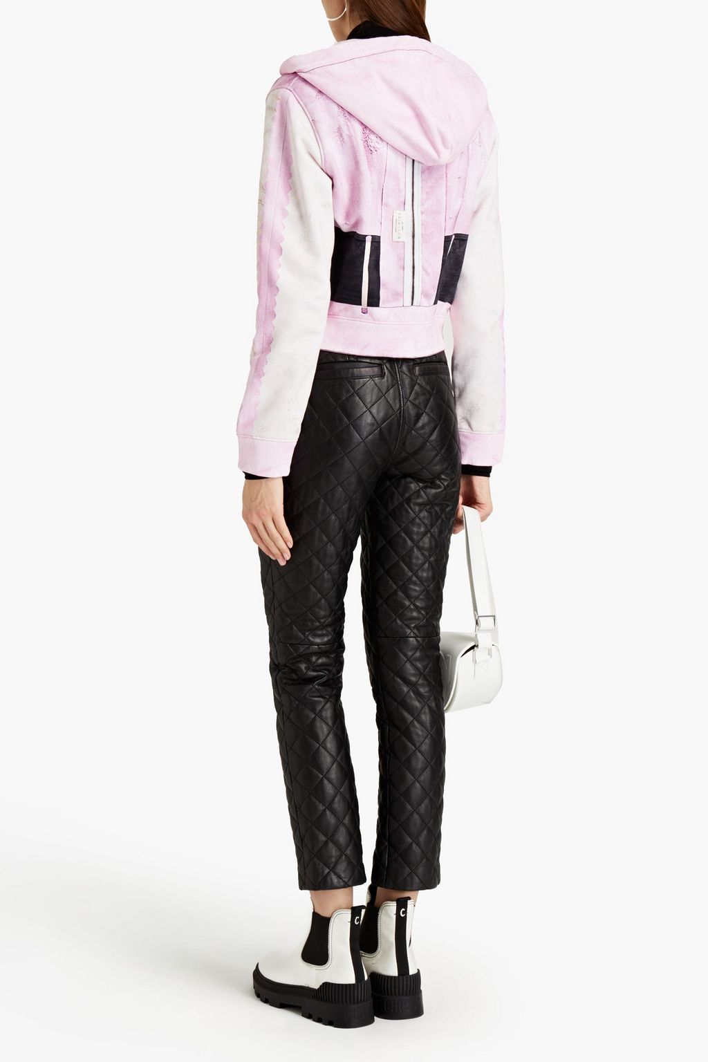 MOSCHINO Printed French cotton-terry hoodie