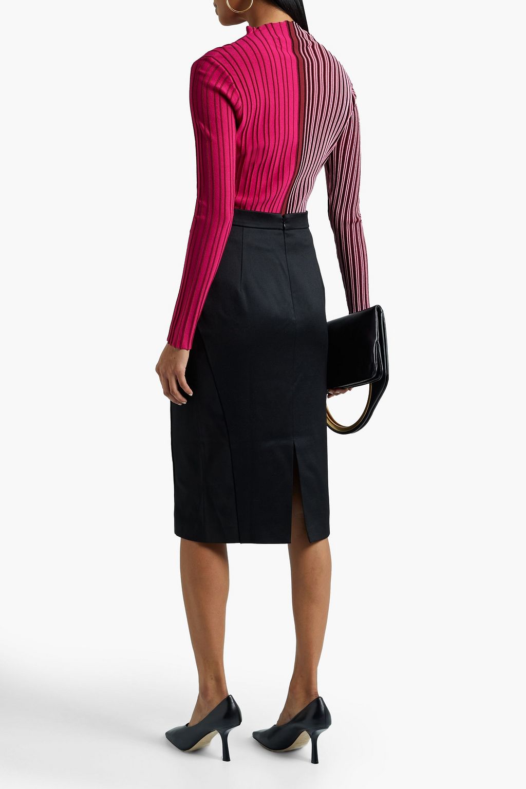 ALTUZARRA Ponte-paneled wool-crepe skirt