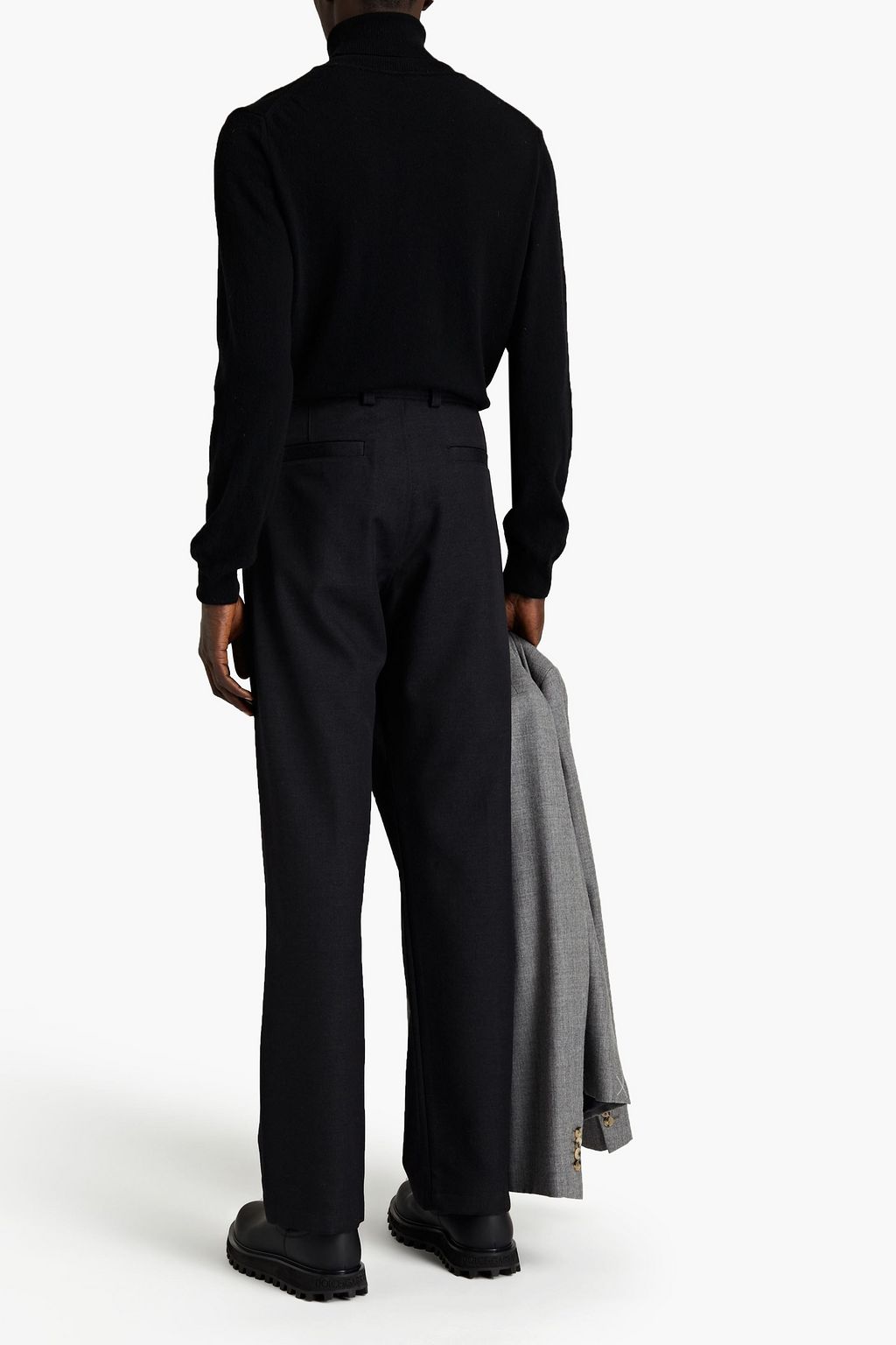 ACNE STUDIOS Pleated mélange wool-twill pants