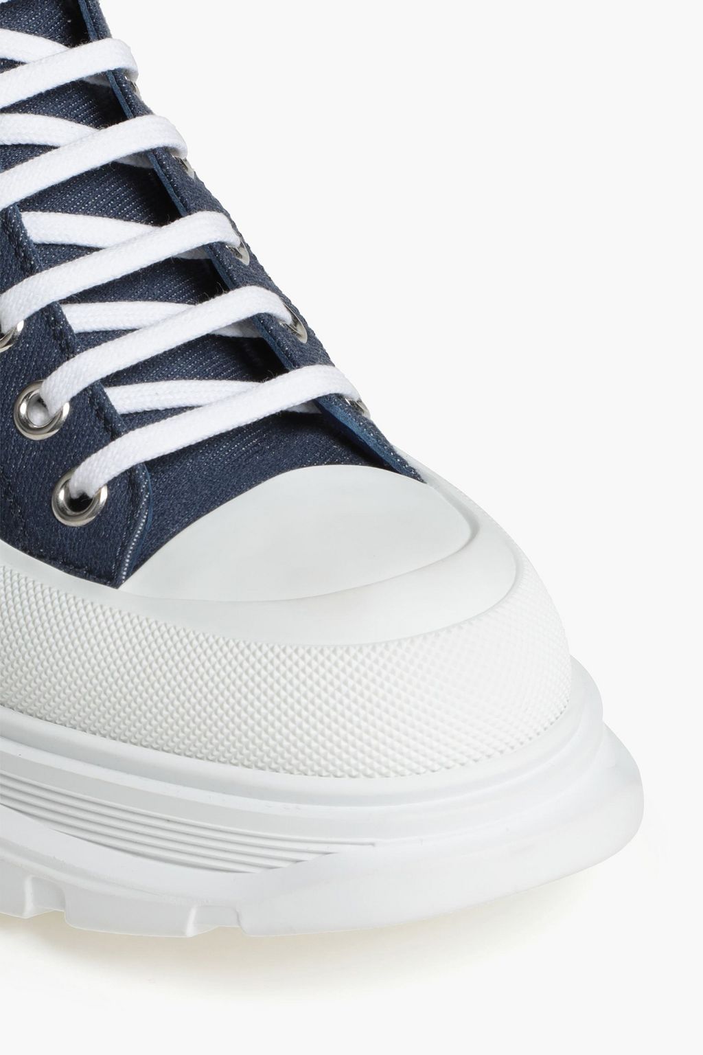 MCQUEEN Denim platform high-top sneakers