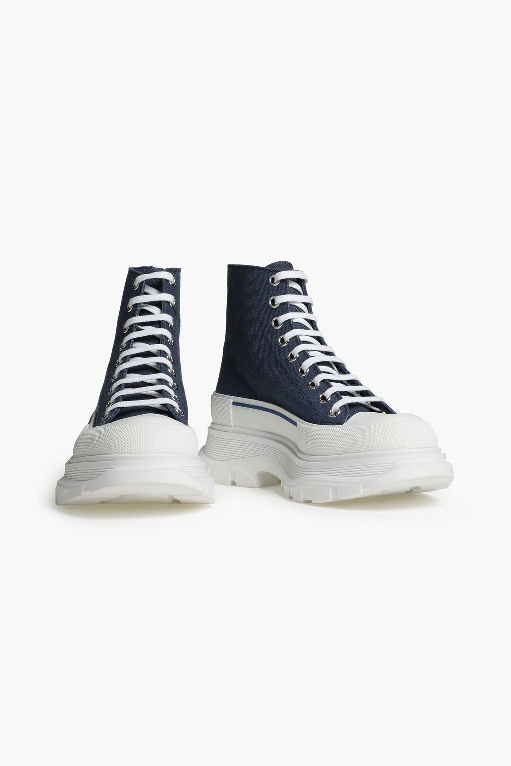 MCQUEEN Denim platform high-top sneakers