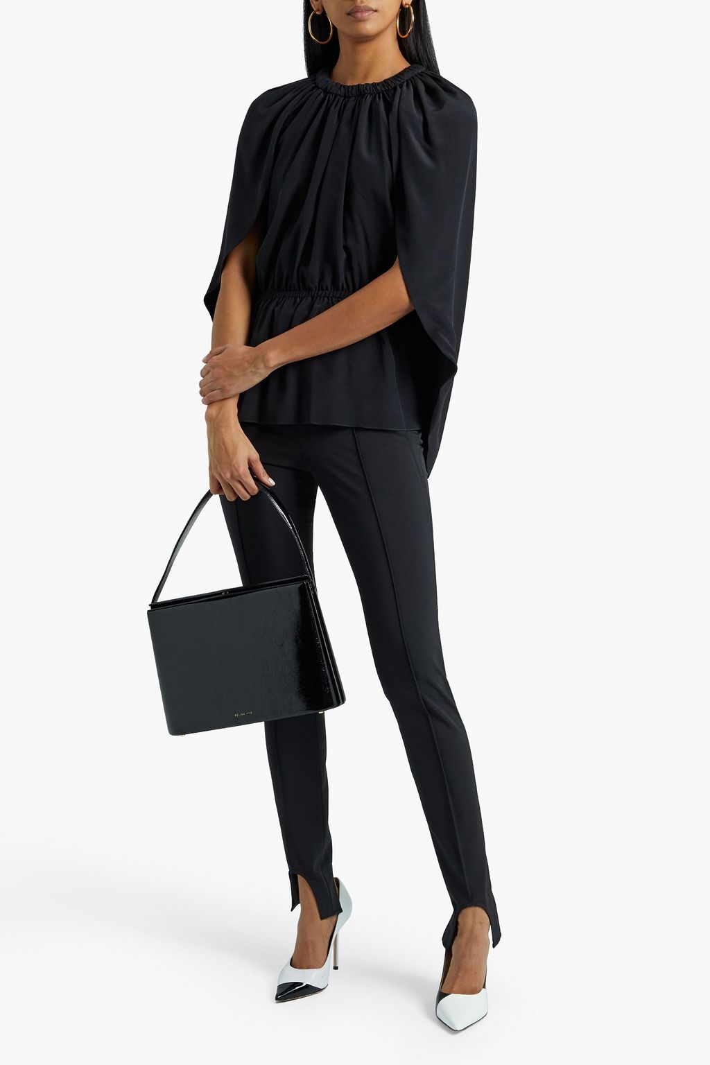 ALTUZARRA Diantha cape-effect silk crepe de chine top