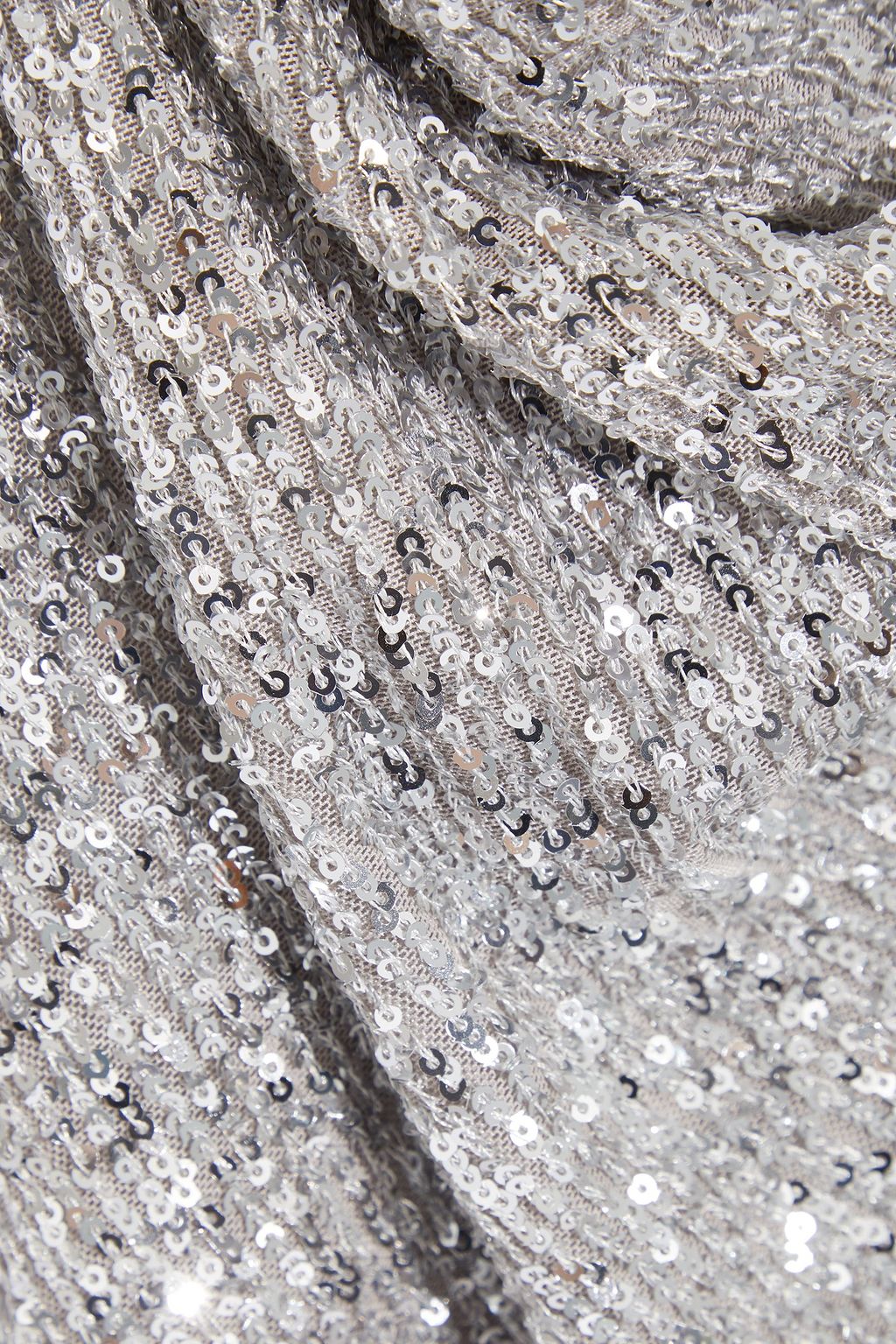 ONE33 SOCIAL Draped sequined stretch-mesh midi dress