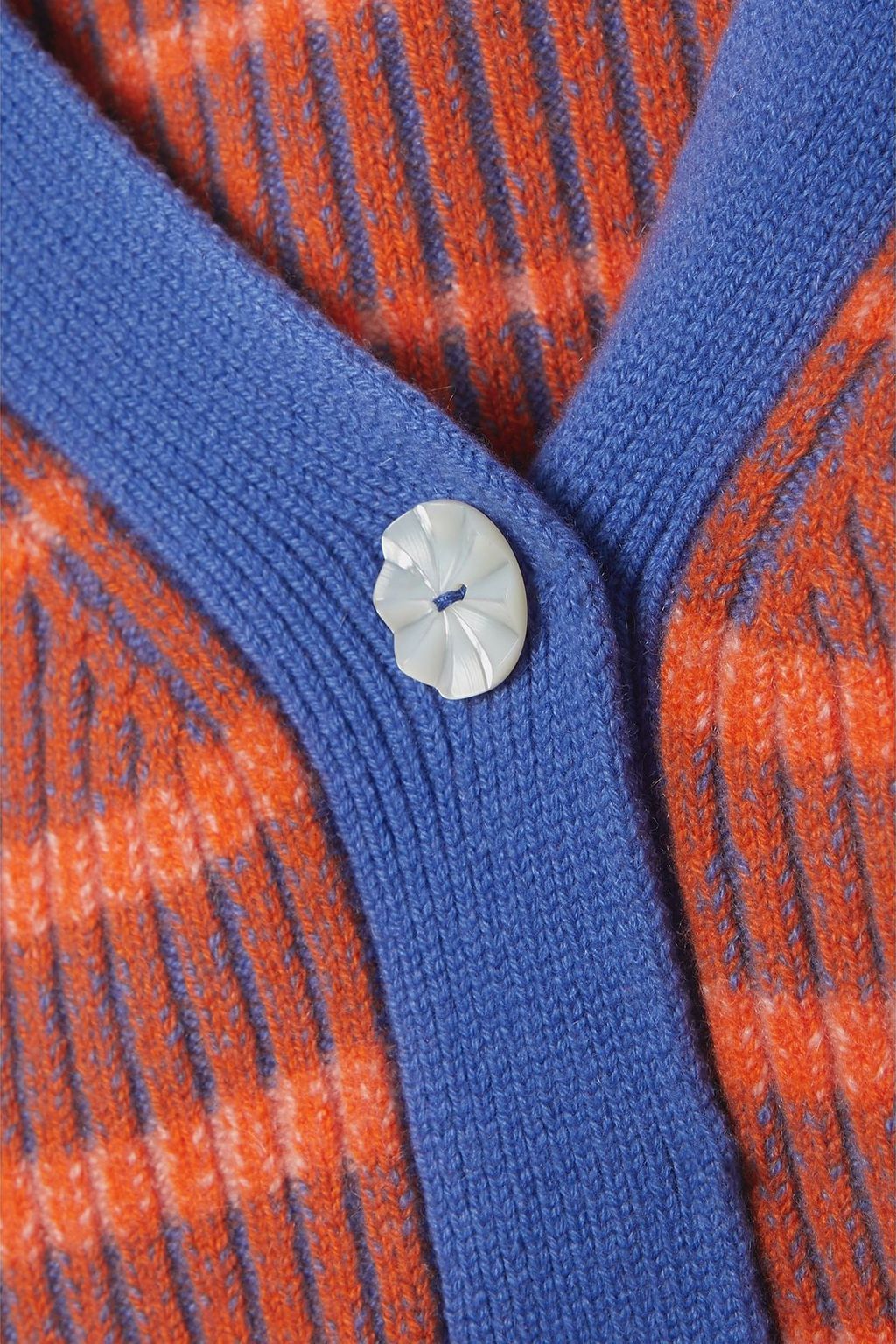THE ELDER STATESMAN Striped ribbed cashmere-blend cardigan