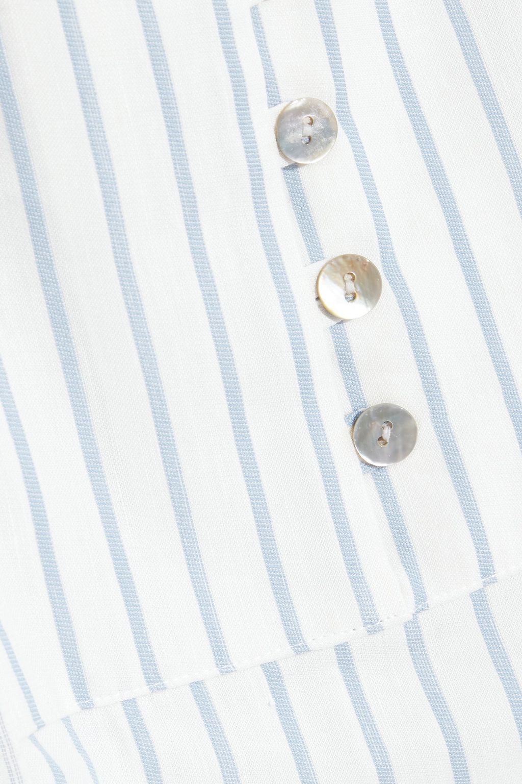 ALTUZARRA Layered striped cotton and linen-blend top