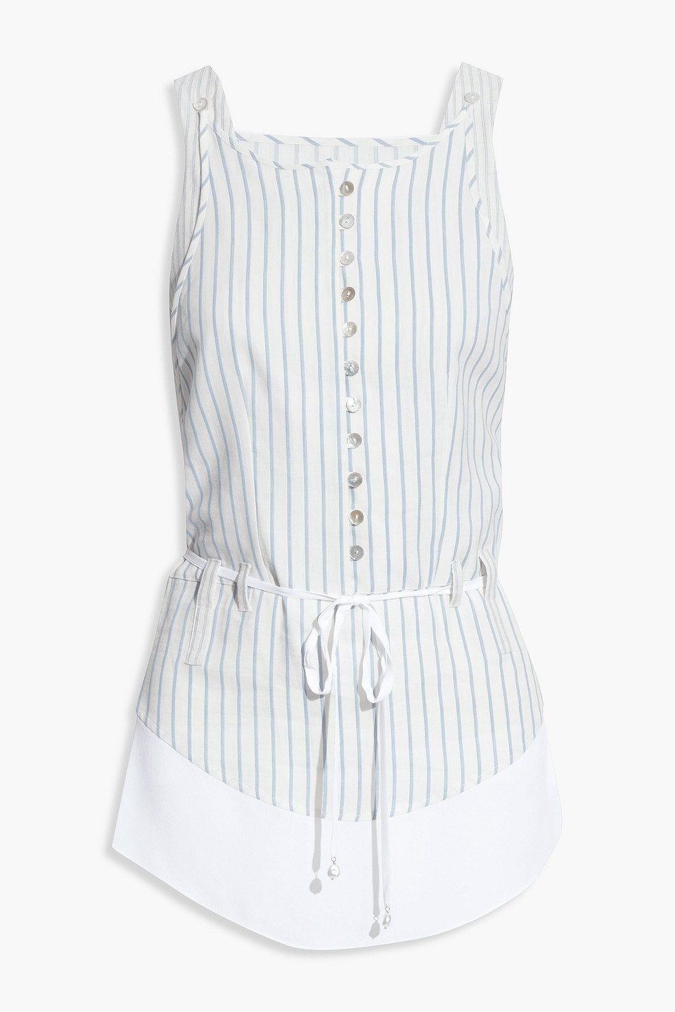altuzarra - layered striped cotton and linen-blend top - white - fr 42