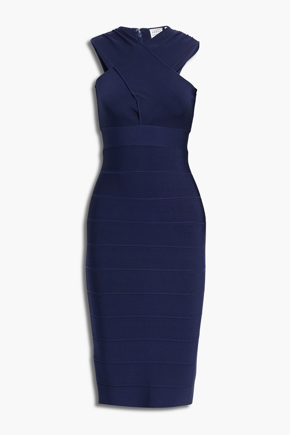 hervé léger - crossover bandage dress - blue - xxs