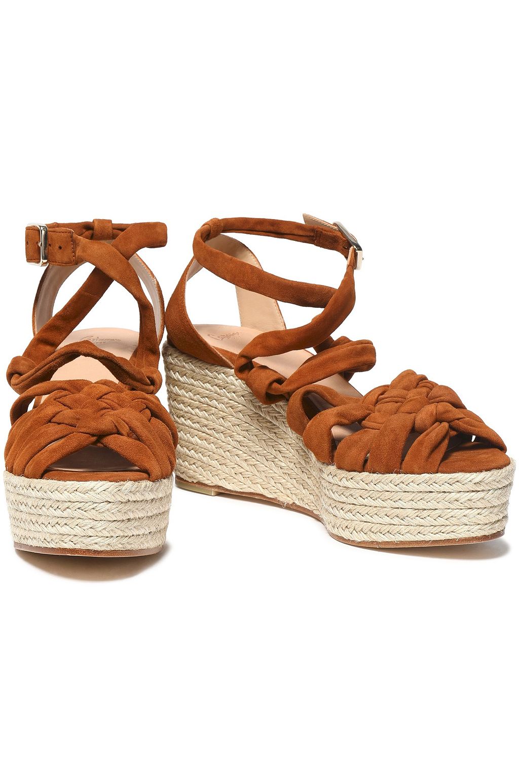 CASTAÑER Knotted suede espadrille wedge sandals