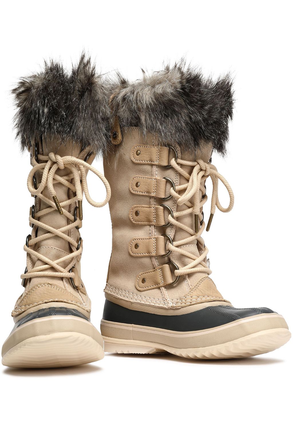 SOREL Faux fur-trimmed suede ankle boots