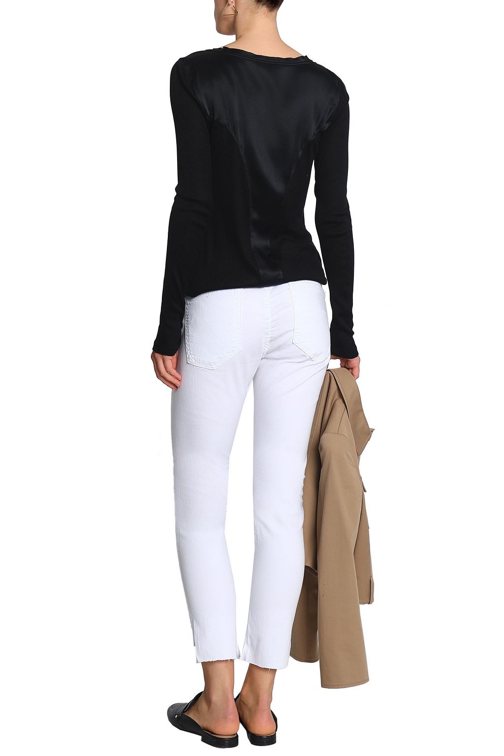 RAG & BONE Cropped distressed mid-rise slim-leg jeans
