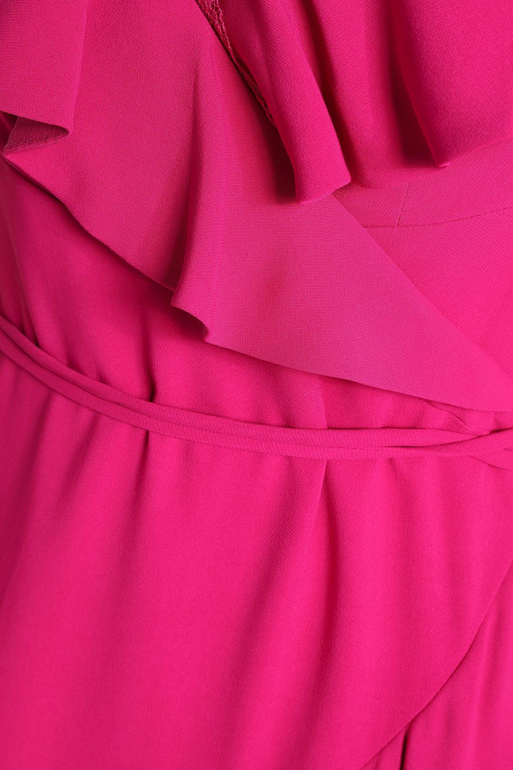 ROBERTO CAVALLI Wrap-effect ruffled crepe dress