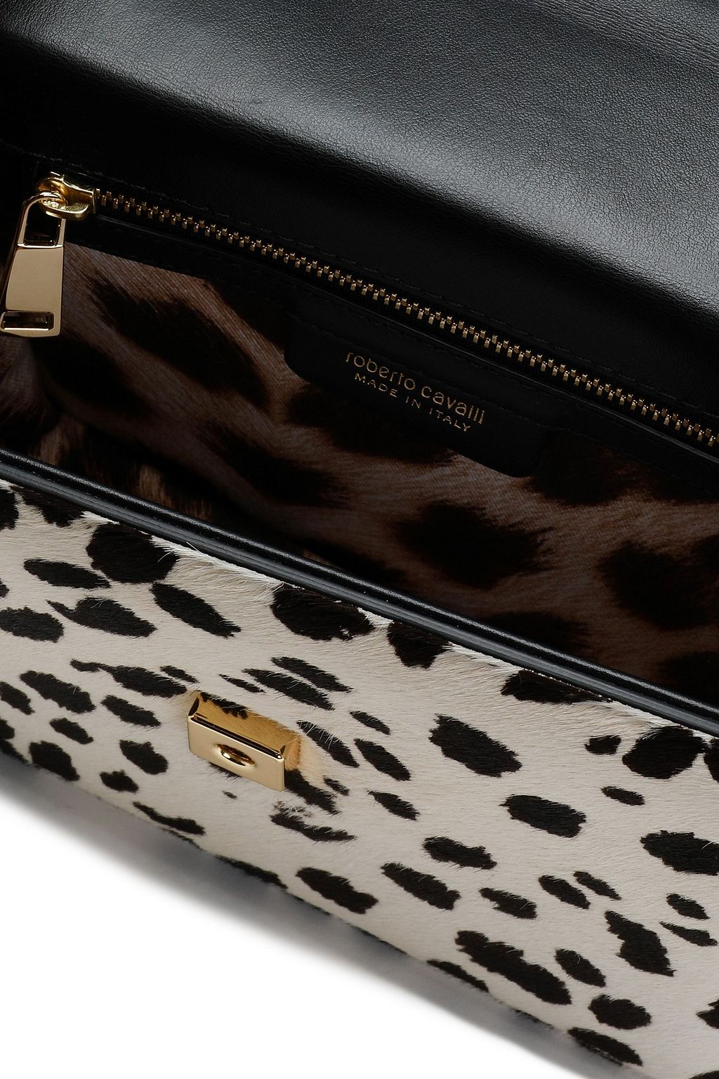 ROBERTO CAVALLI Printed calf-hair shoulder bag