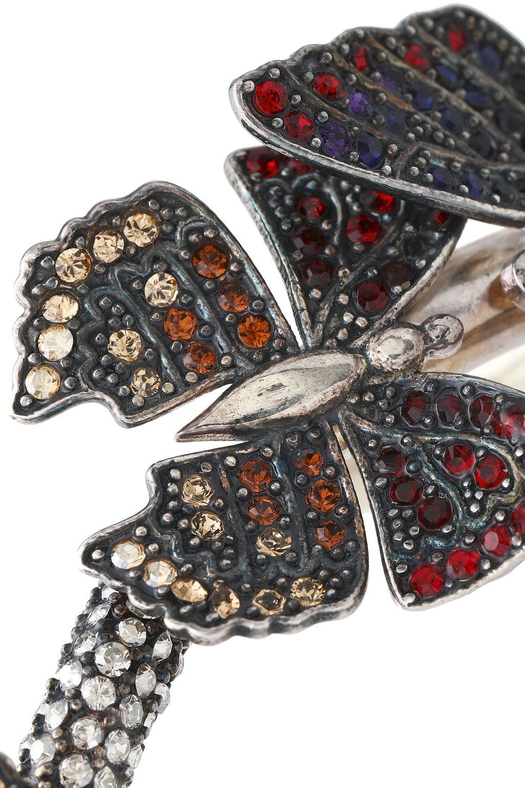 VALENTINO GARAVANI Silver-tone and crystal ring