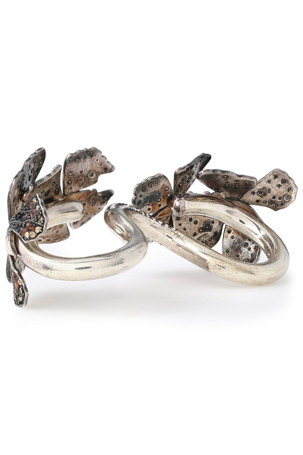VALENTINO GARAVANI Silver-tone and crystal ring