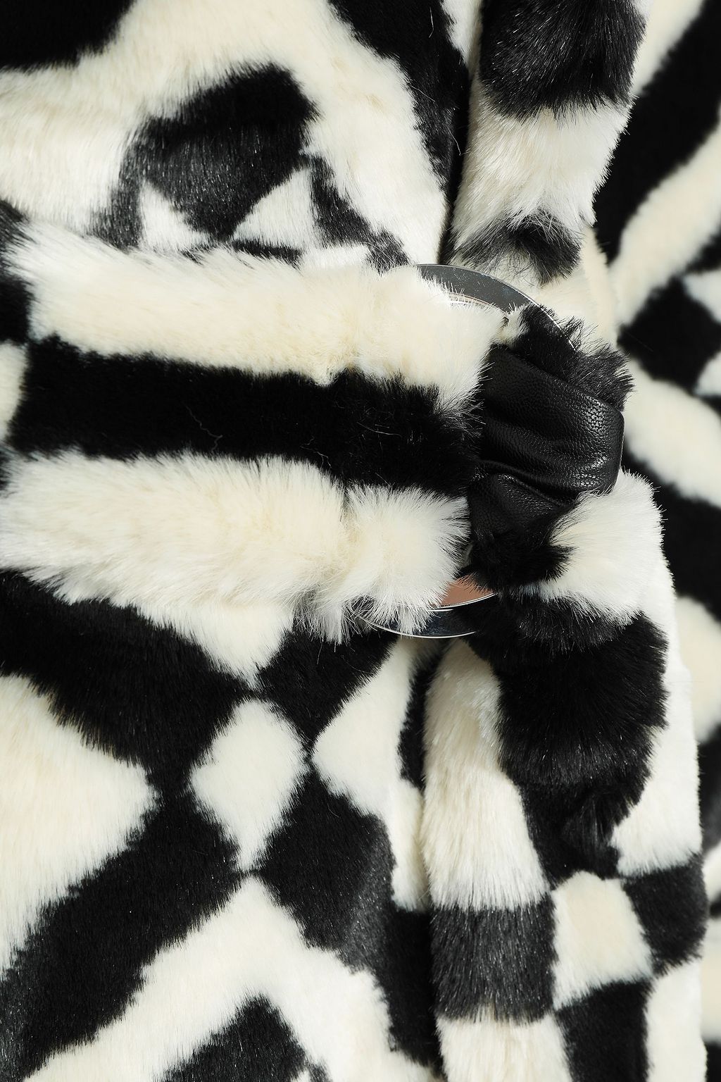 MARY KATRANTZOU Double-breasted printed faux fur coat