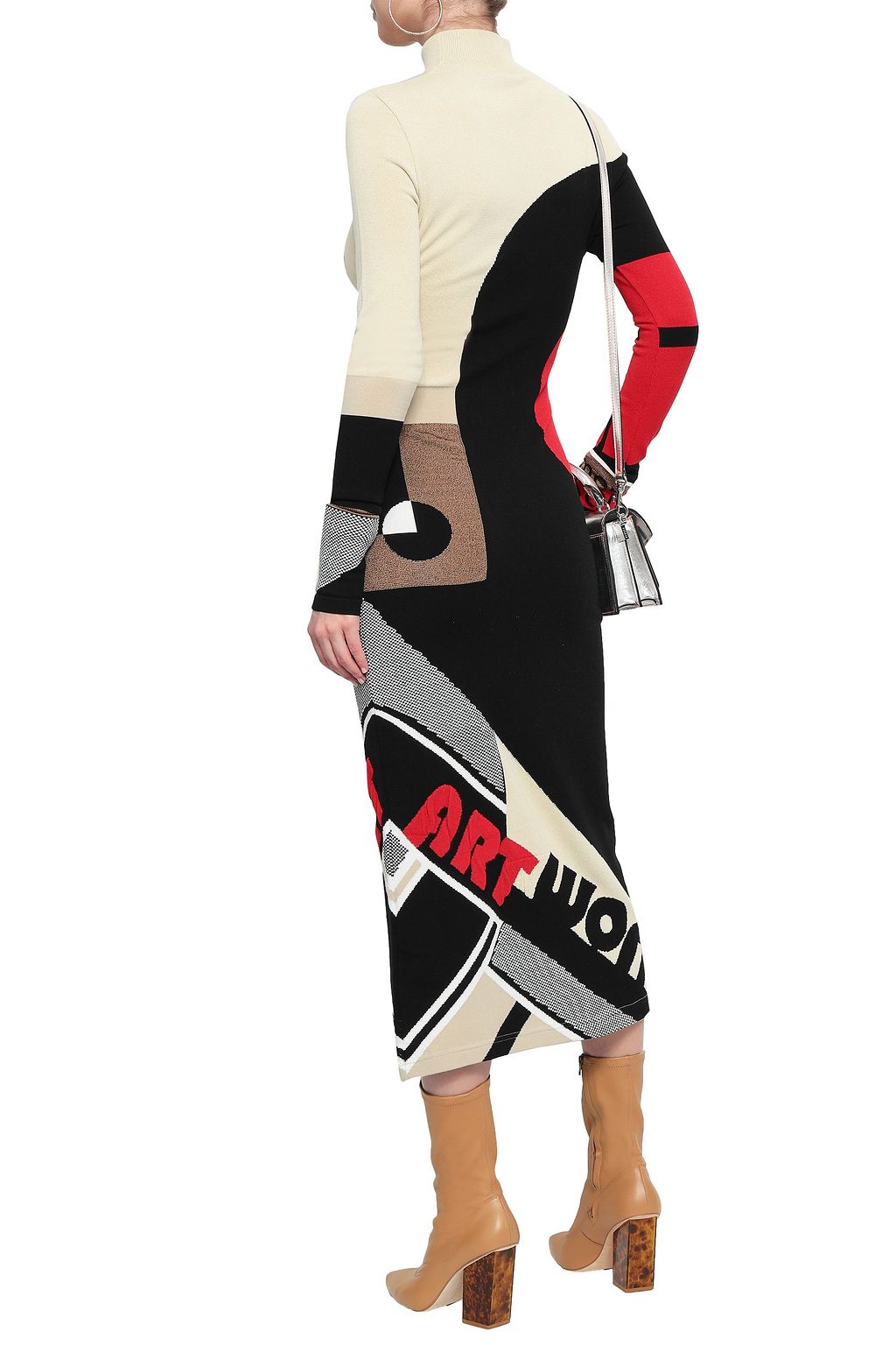 MARY KATRANTZOU Jacquard-knit turtleneck midi dress