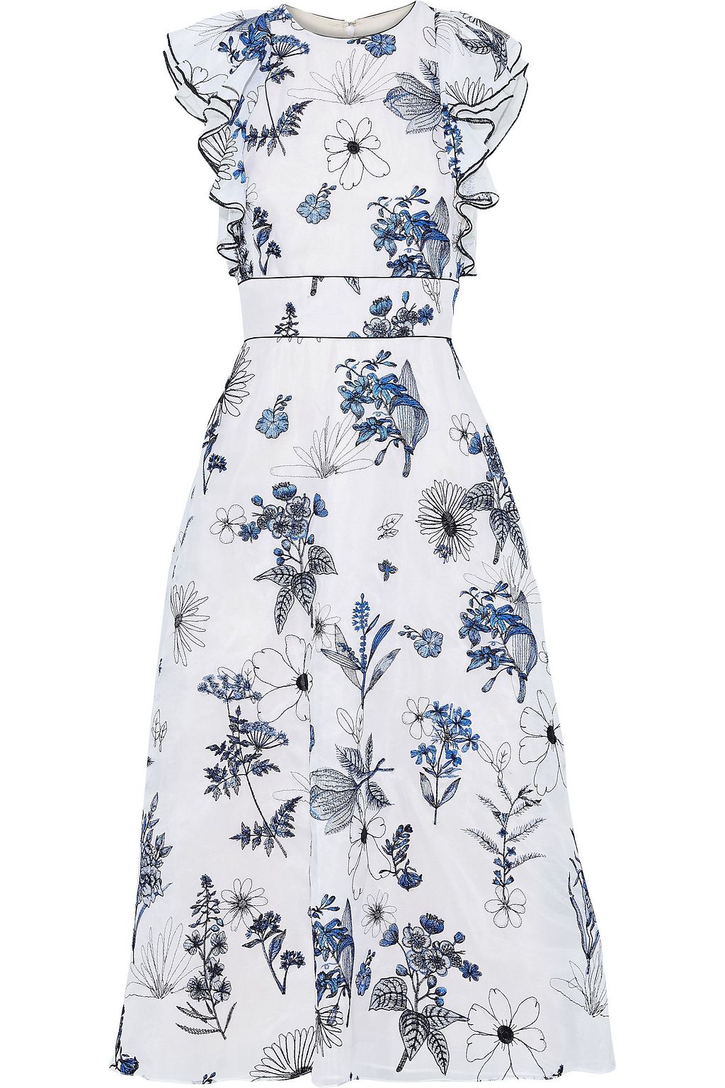 embroidered midi dress misty rose