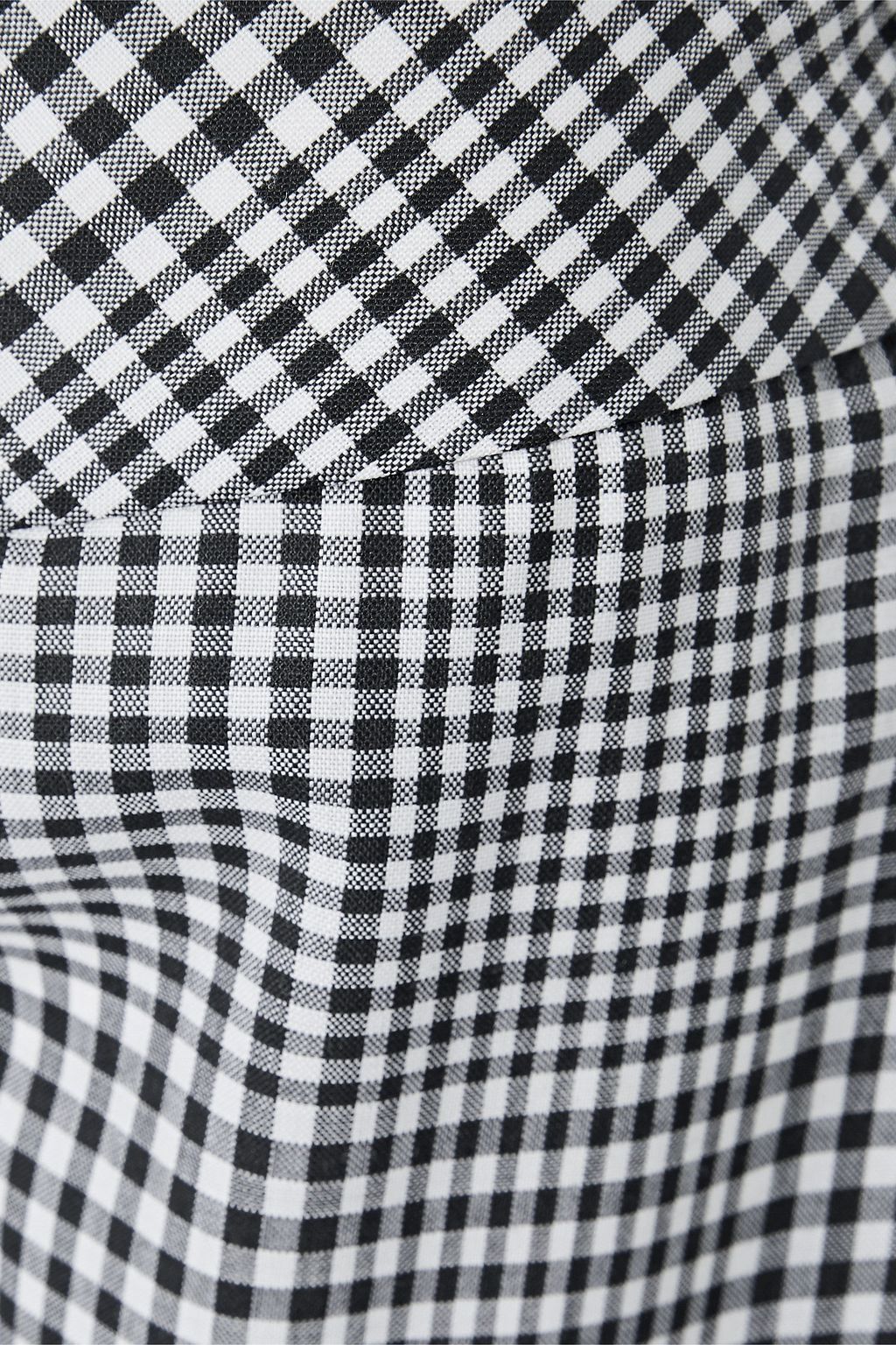 LELA ROSE Button-detailed gingham wool bootcut pants