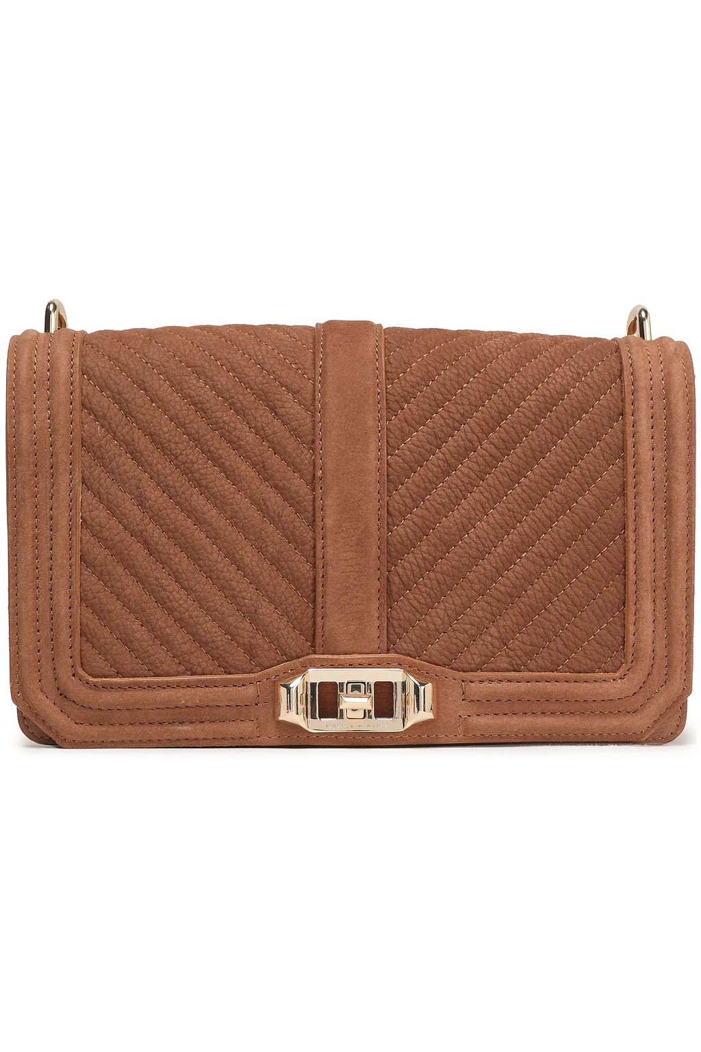 REBECCA MINKOFF Love quilted textured-nubuck shoulder bag
