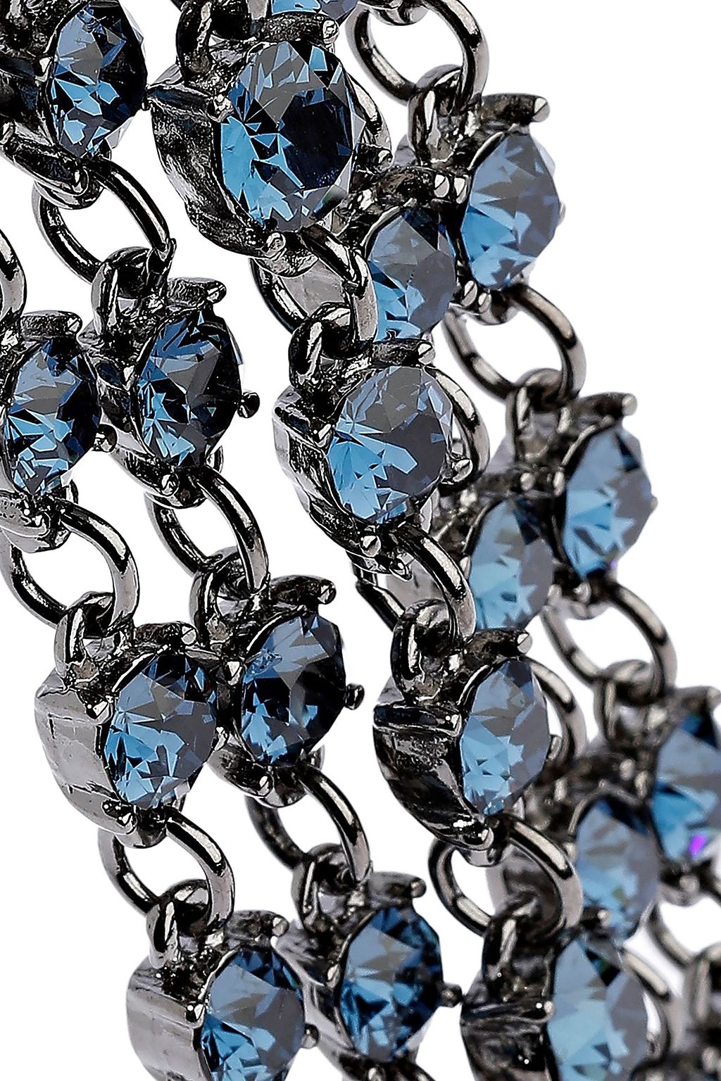 OSCAR DE LA RENTA Gunmetal-tone crystal clip earrings