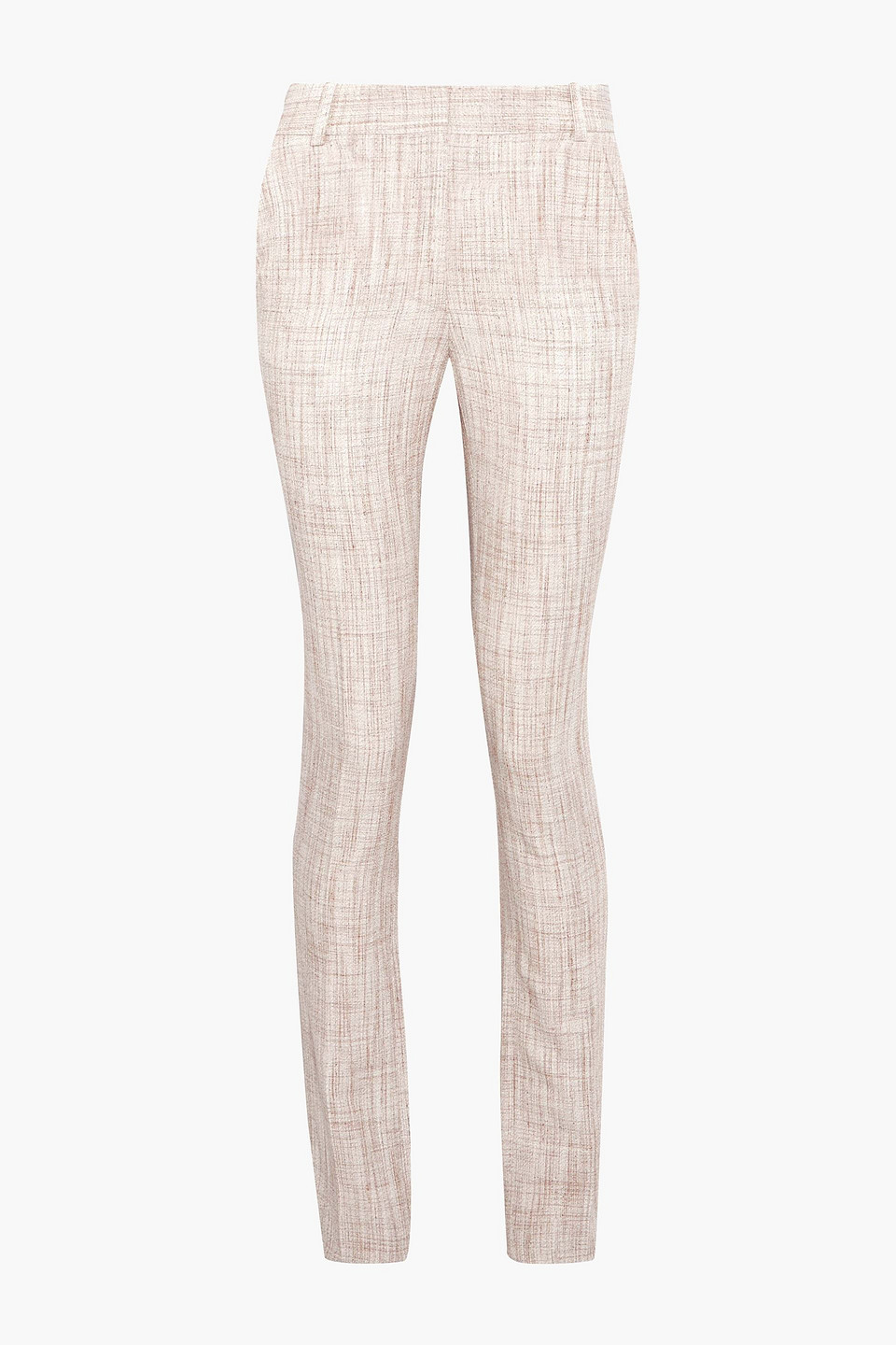Mélange woven slim-leg pants
