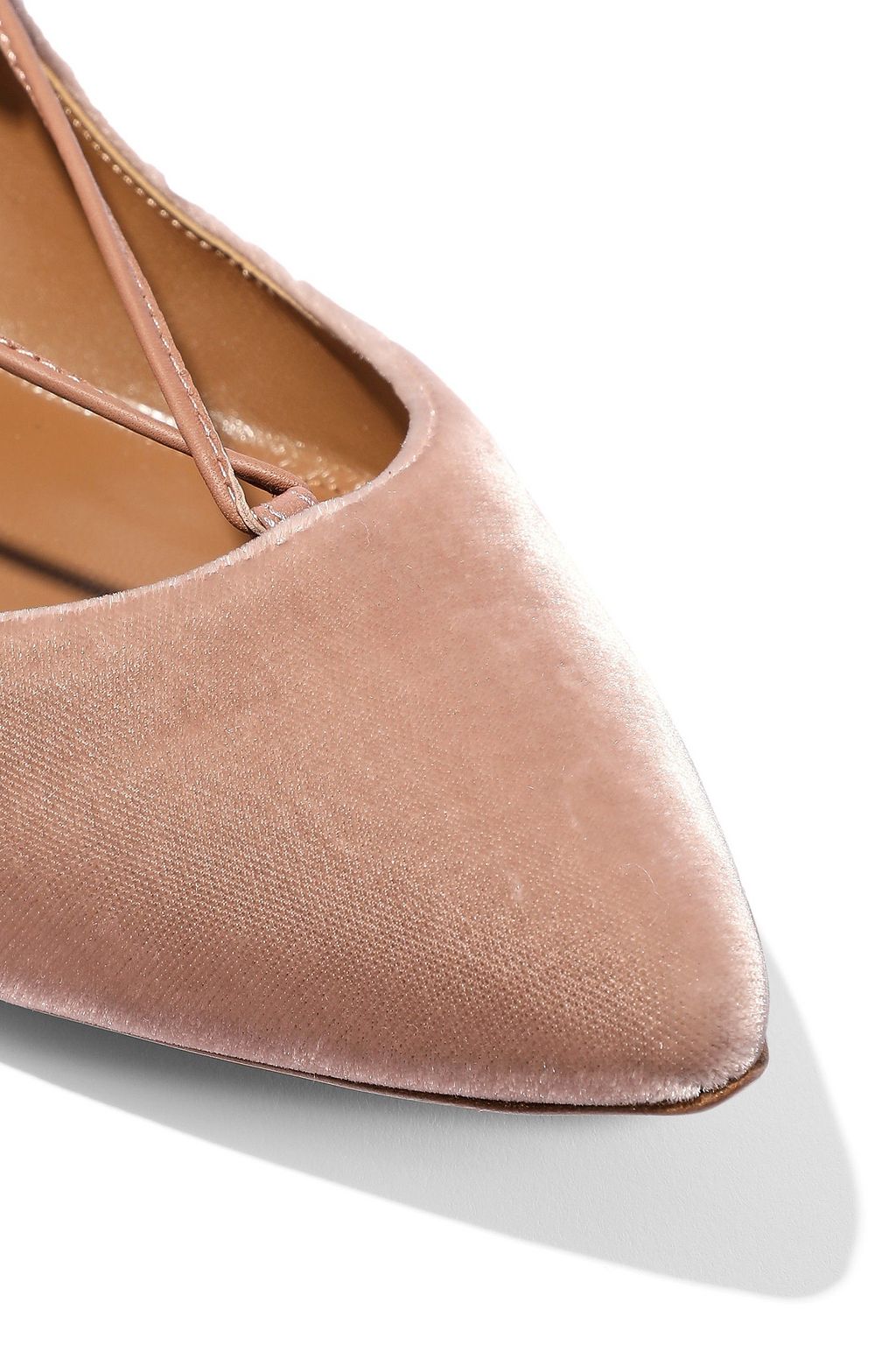 AQUAZZURA Christy velvet point-toe flats