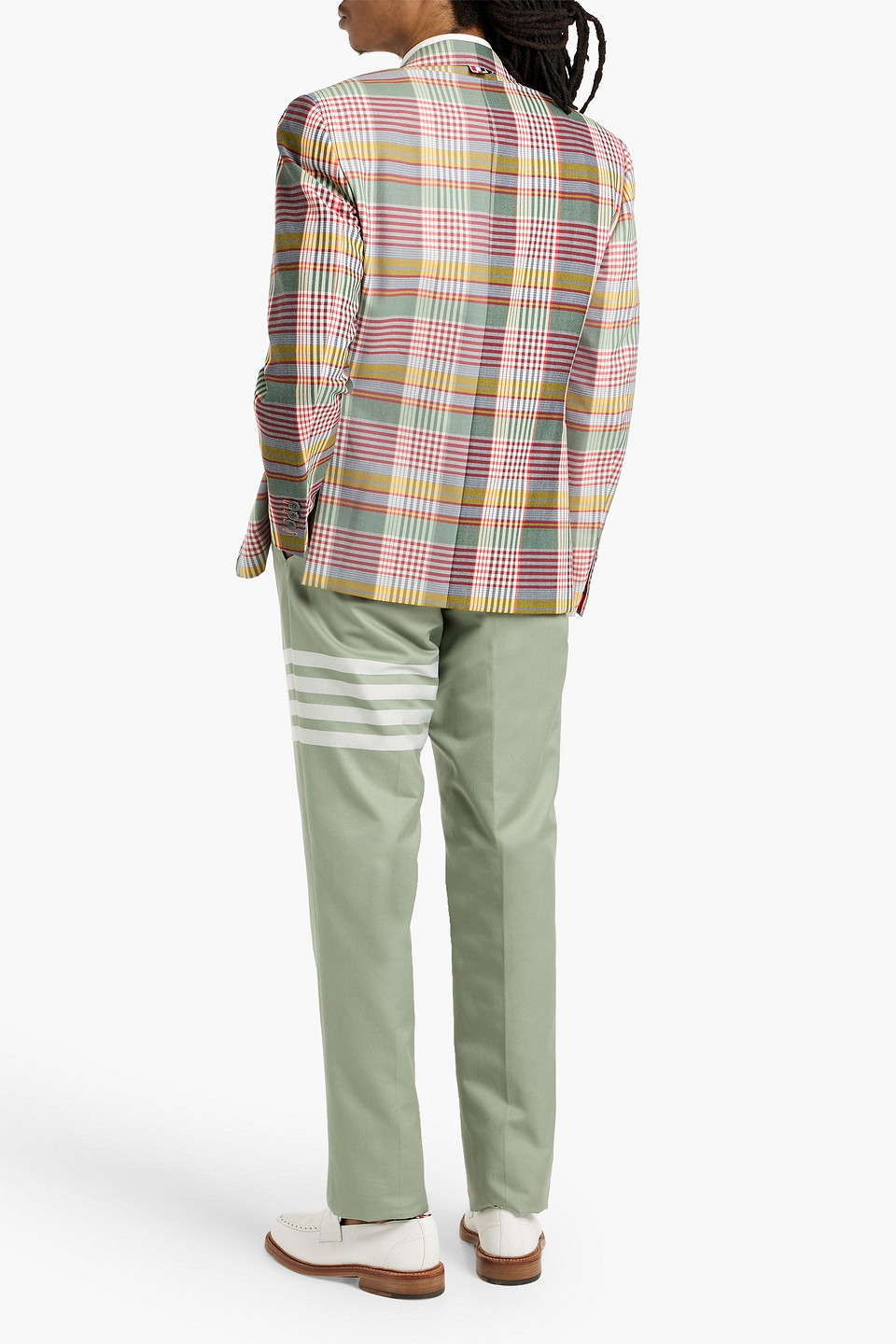 Thom Browne Checked Wool Blazer In Red